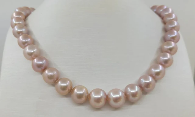 No reserve price - Necklace 11x13mm Round Pink Edison Pearls