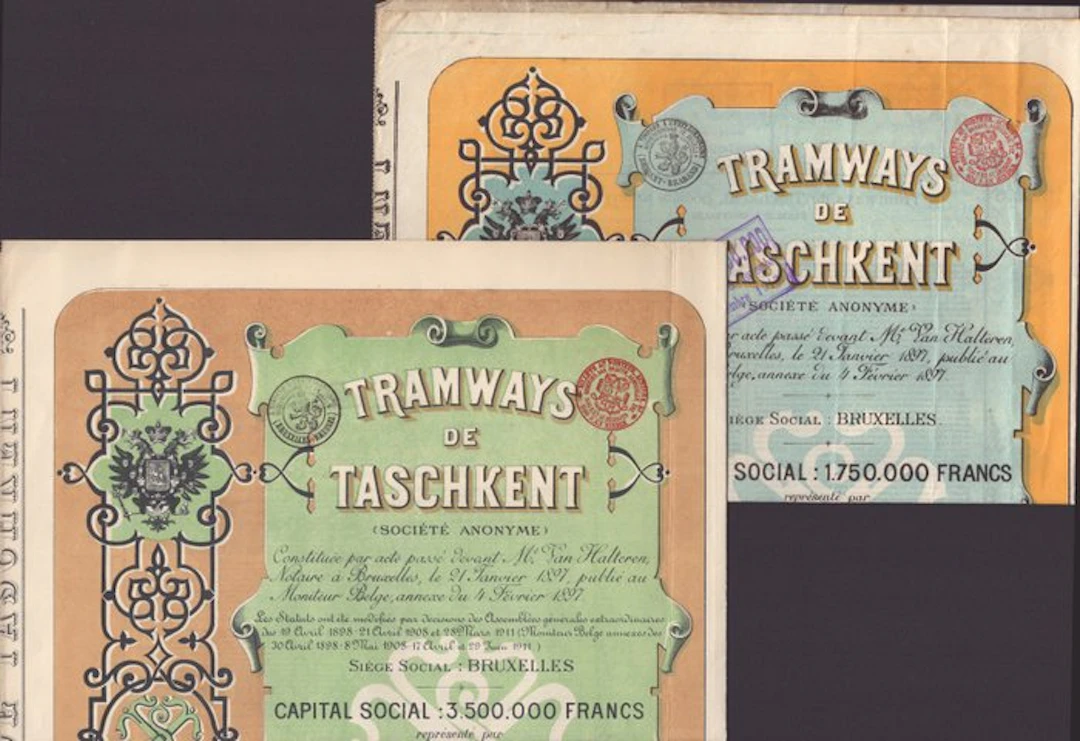 Uzbekistan. Tramways de Taschkent 1897 (No reserve price)