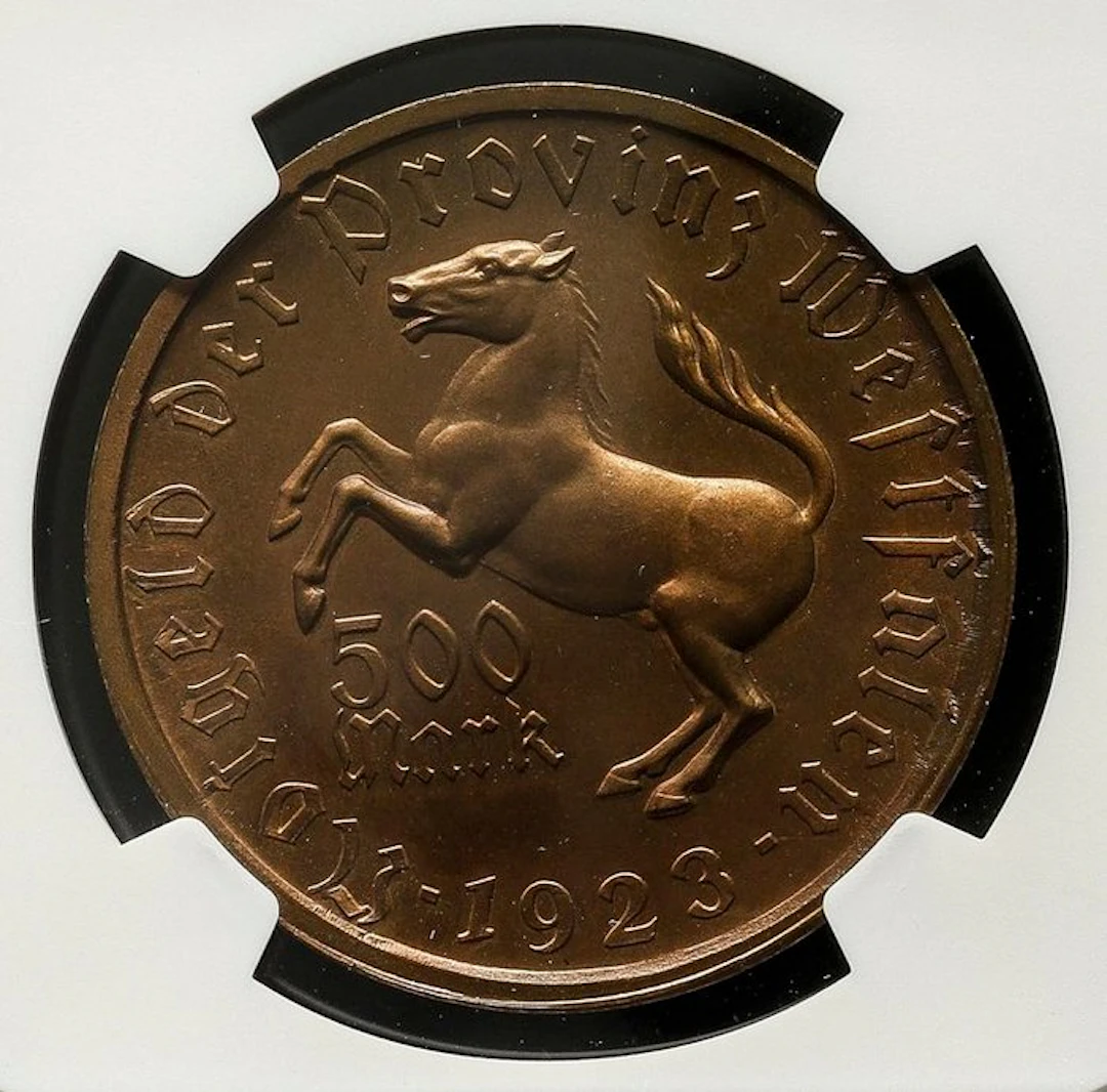 Germany, Westphalia 500 Mark 1923 - NGC MS64