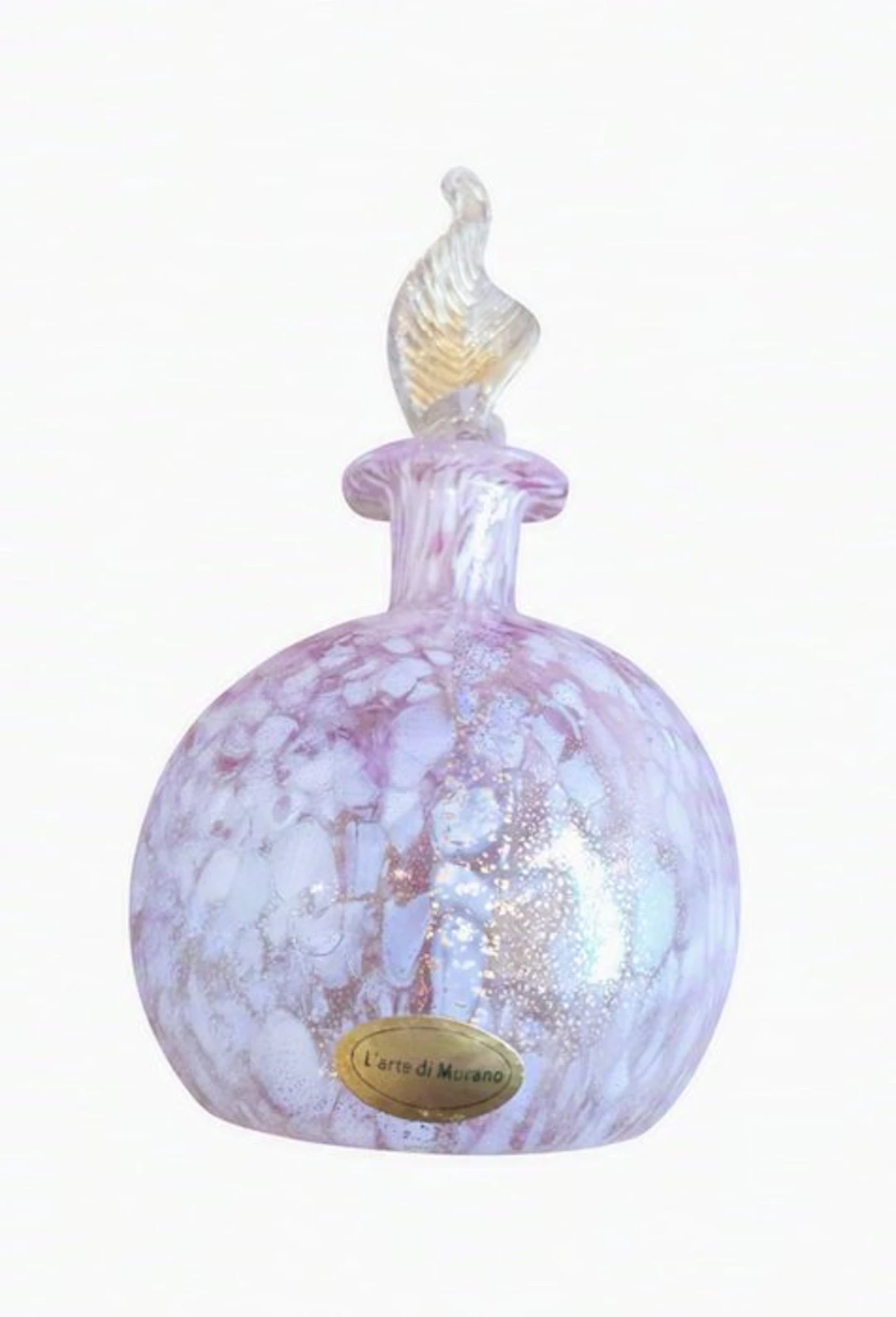 Perfume flask - Murano glass - 24k gold leaf label