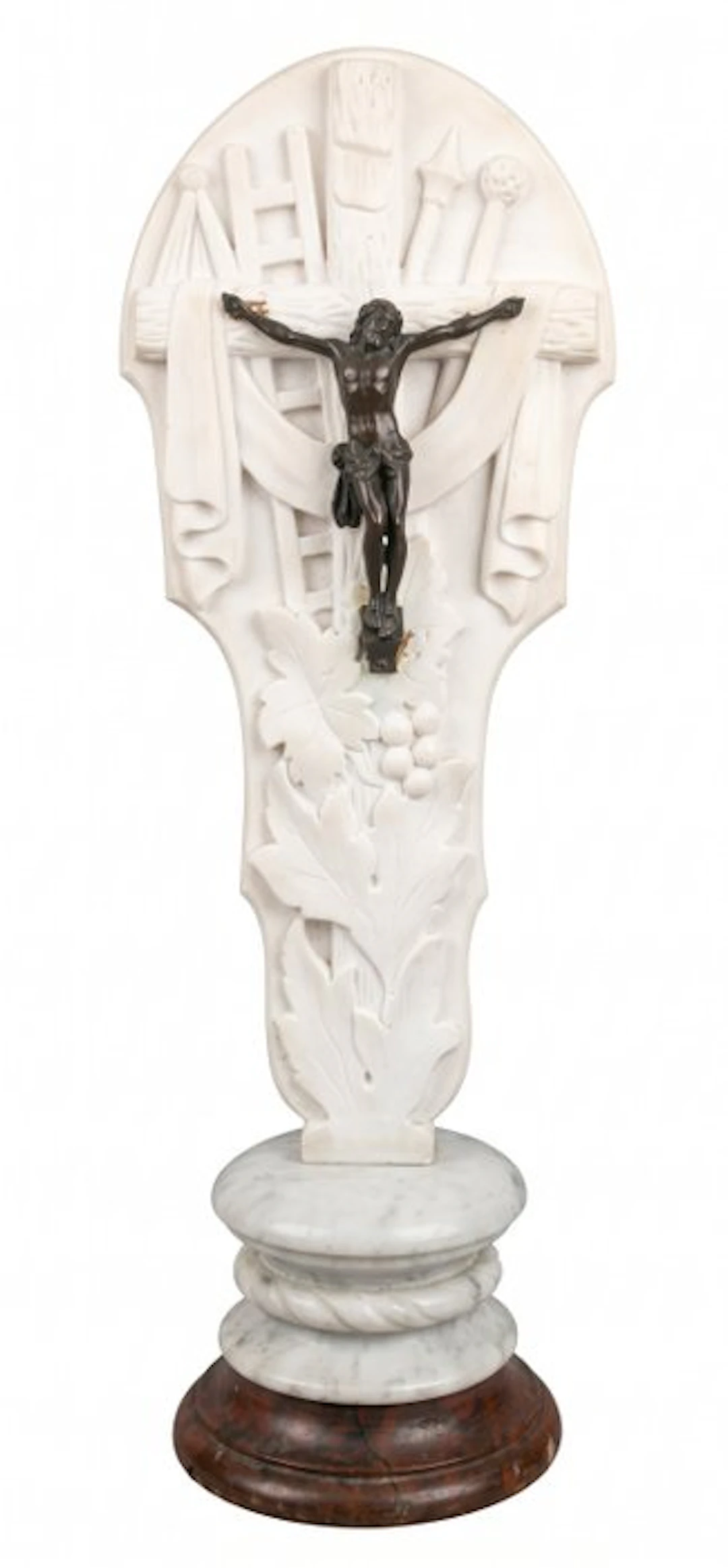 Cross - Marble, Marble composite, Bronze - 1910-1920 - Arma Christ marble foot