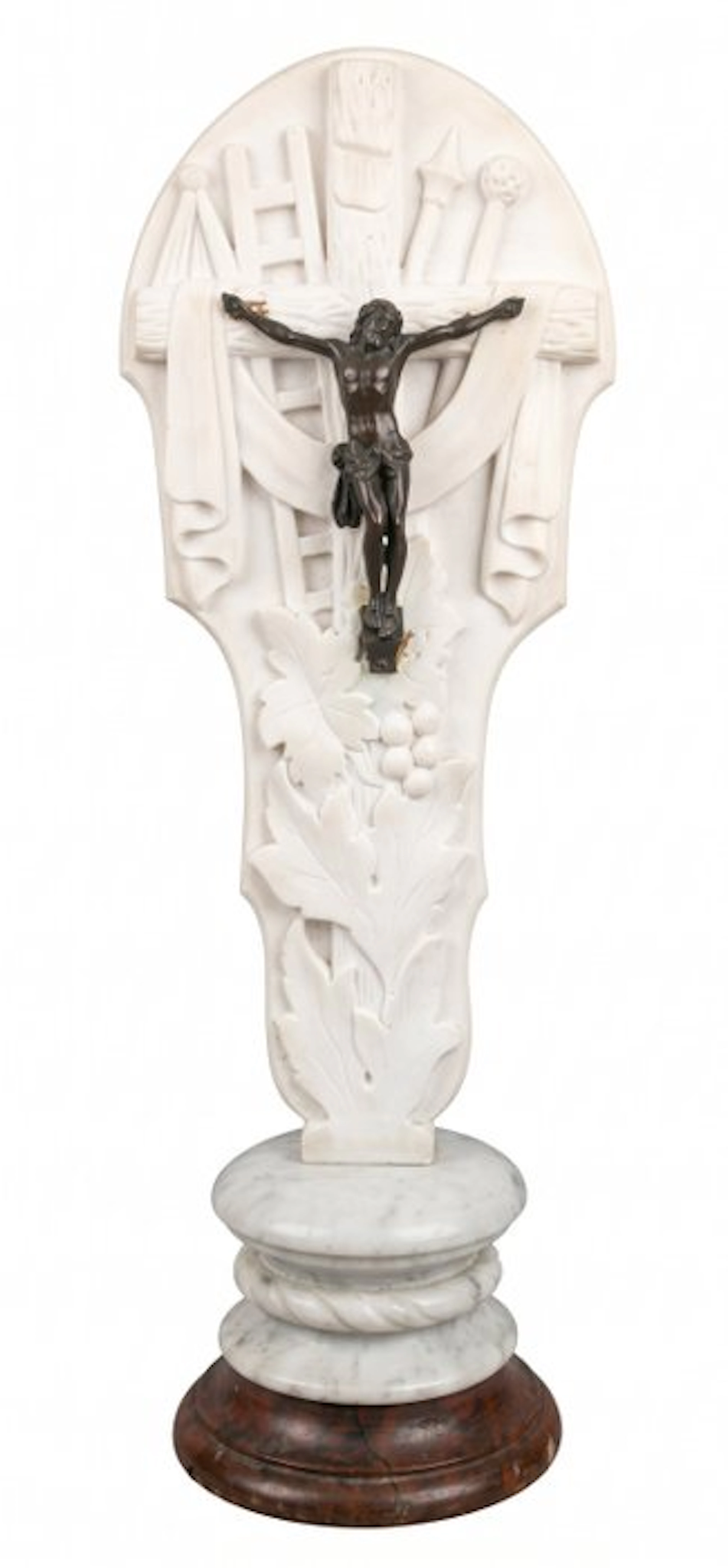 Cross - Marble, Marble composite, Bronze - 1910-1920 - Arma Christ marble foot