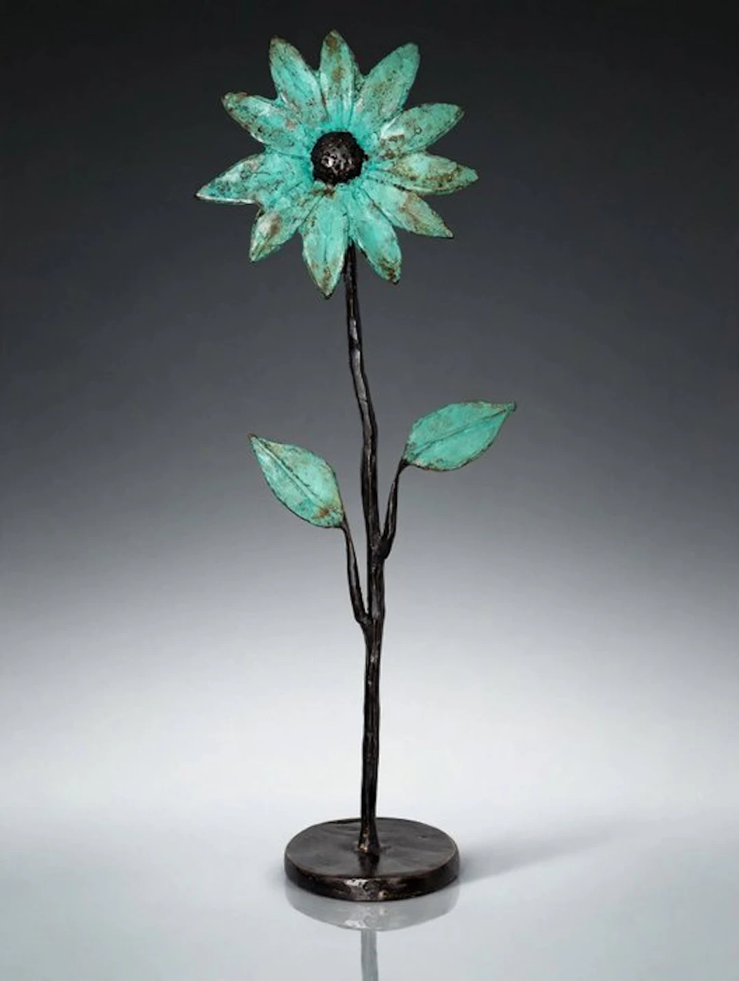 Derme Abdoulaye - Sculpture, Grande Fleur - 45 cm - Cold painted bronze