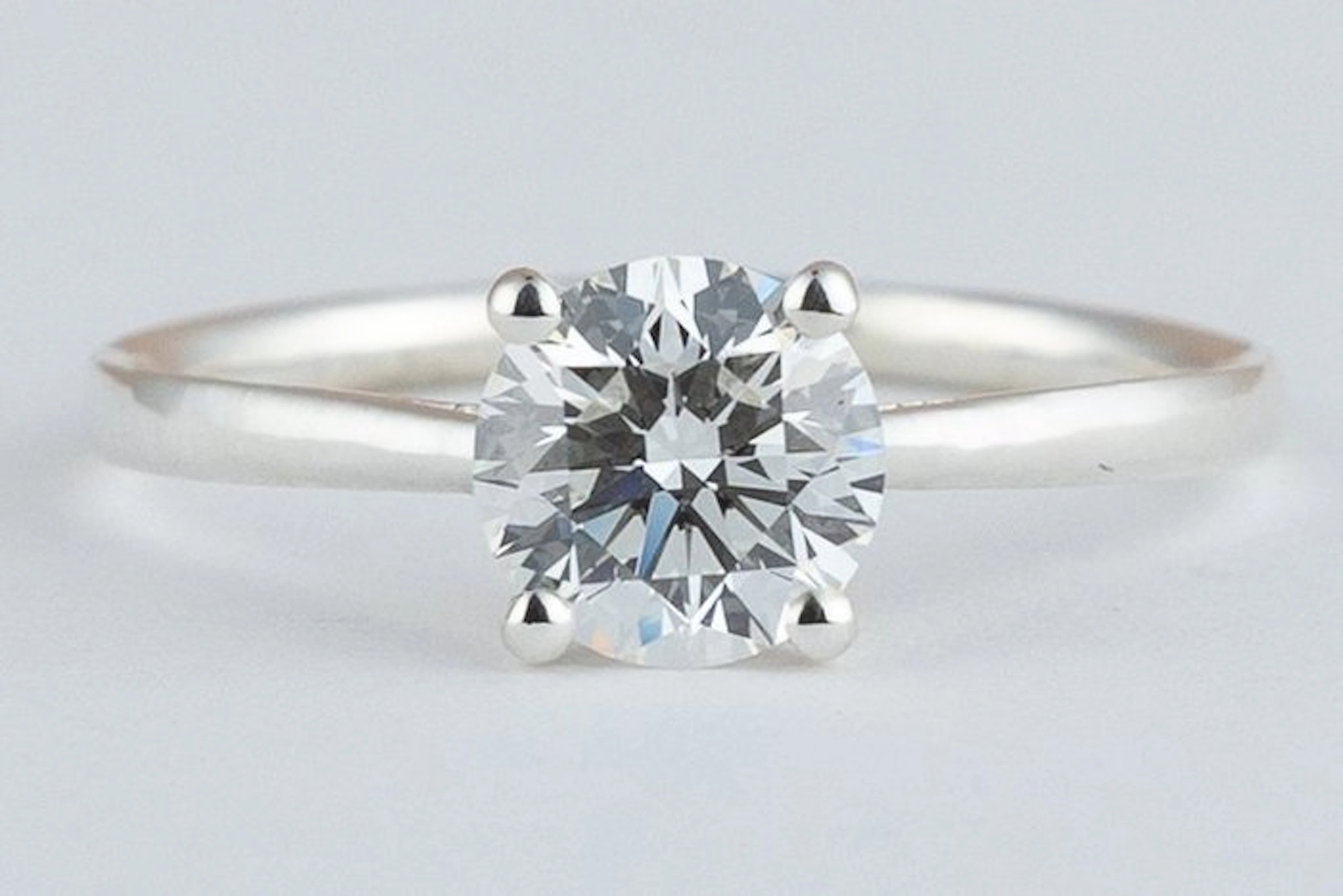 No reserve price - Ring Silver - 1.08ct. tw. Diamond (Lab-grown) - Round D-VVS2