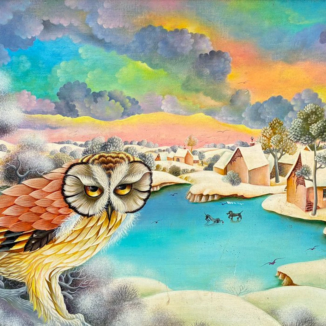 Janine Faure-Terrieu (XXe) - La Chouette en hiver...