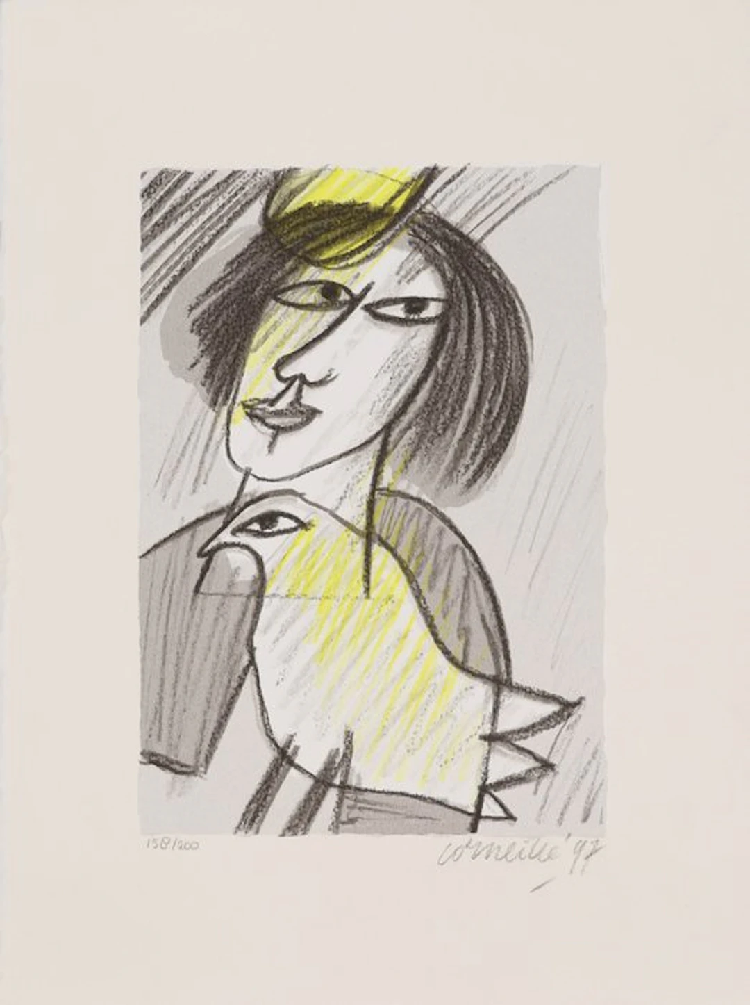 Corneille (1922-2010) - Vrouw met vogel