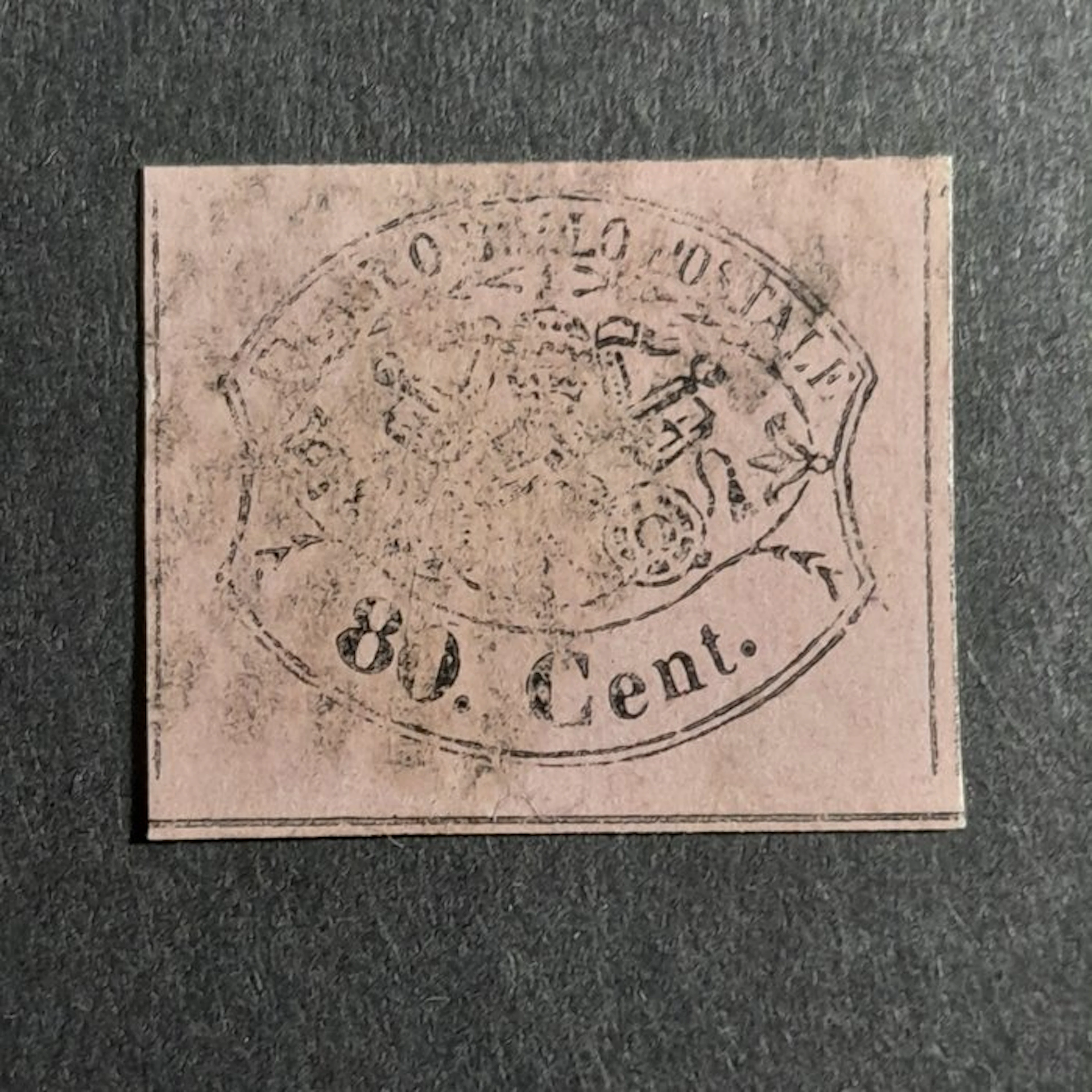Italian Ancient States - Papal State 1867/1867 - 80-cent rose lilac