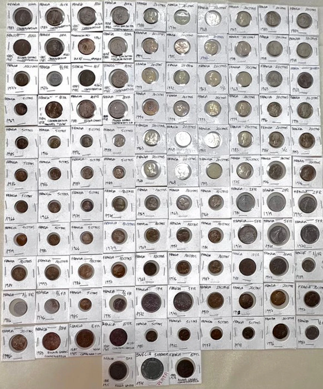 Sweden. French Coin Collection – 112 Coins + Silver 5 Kronor