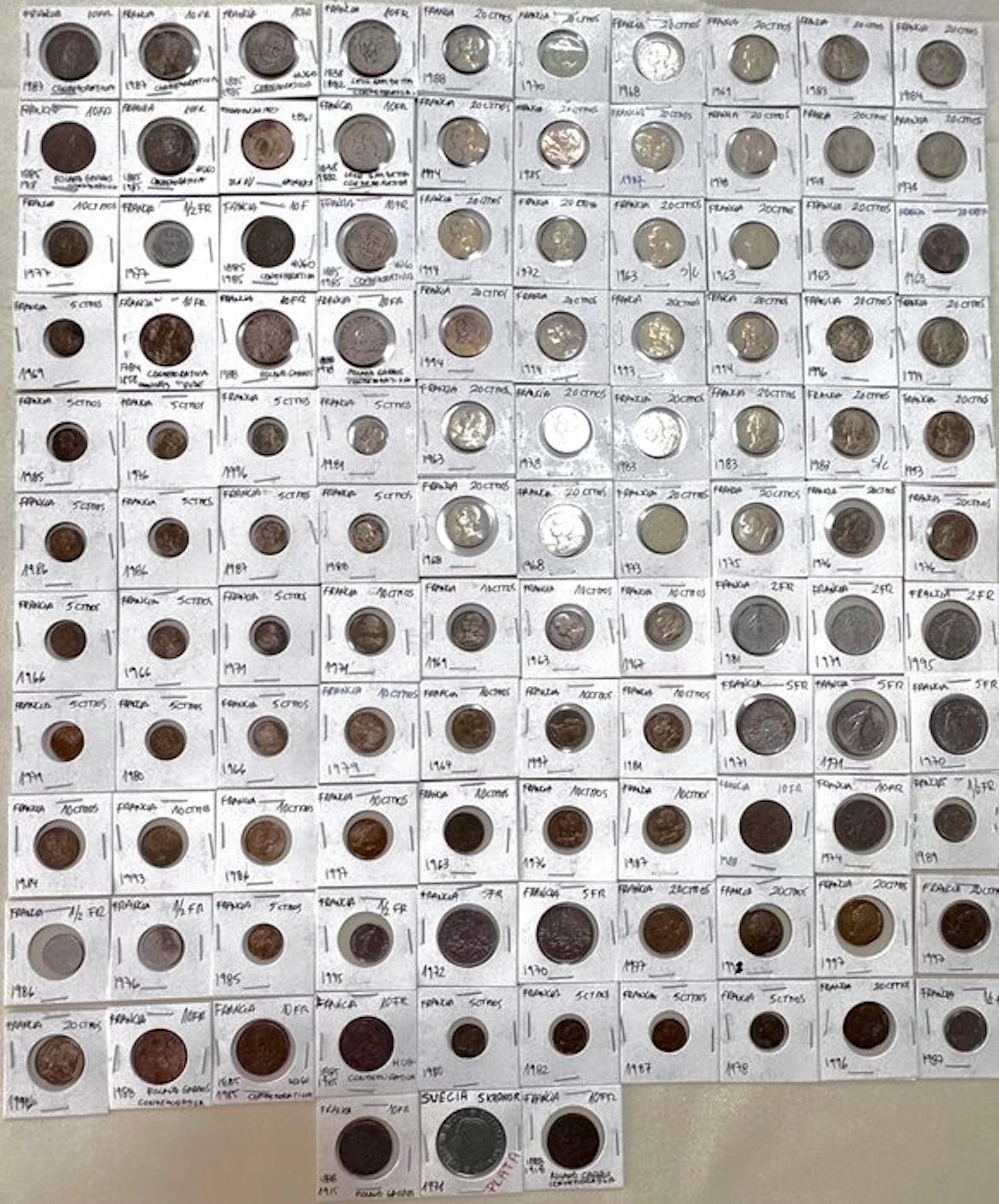 Sweden. French Coin Collection – 112 Coins + Silver 5 Kronor