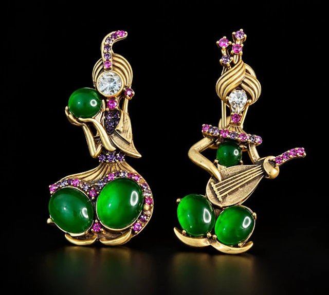 Rare Vintage Earrings - Arabic Inspiration - Exotic...