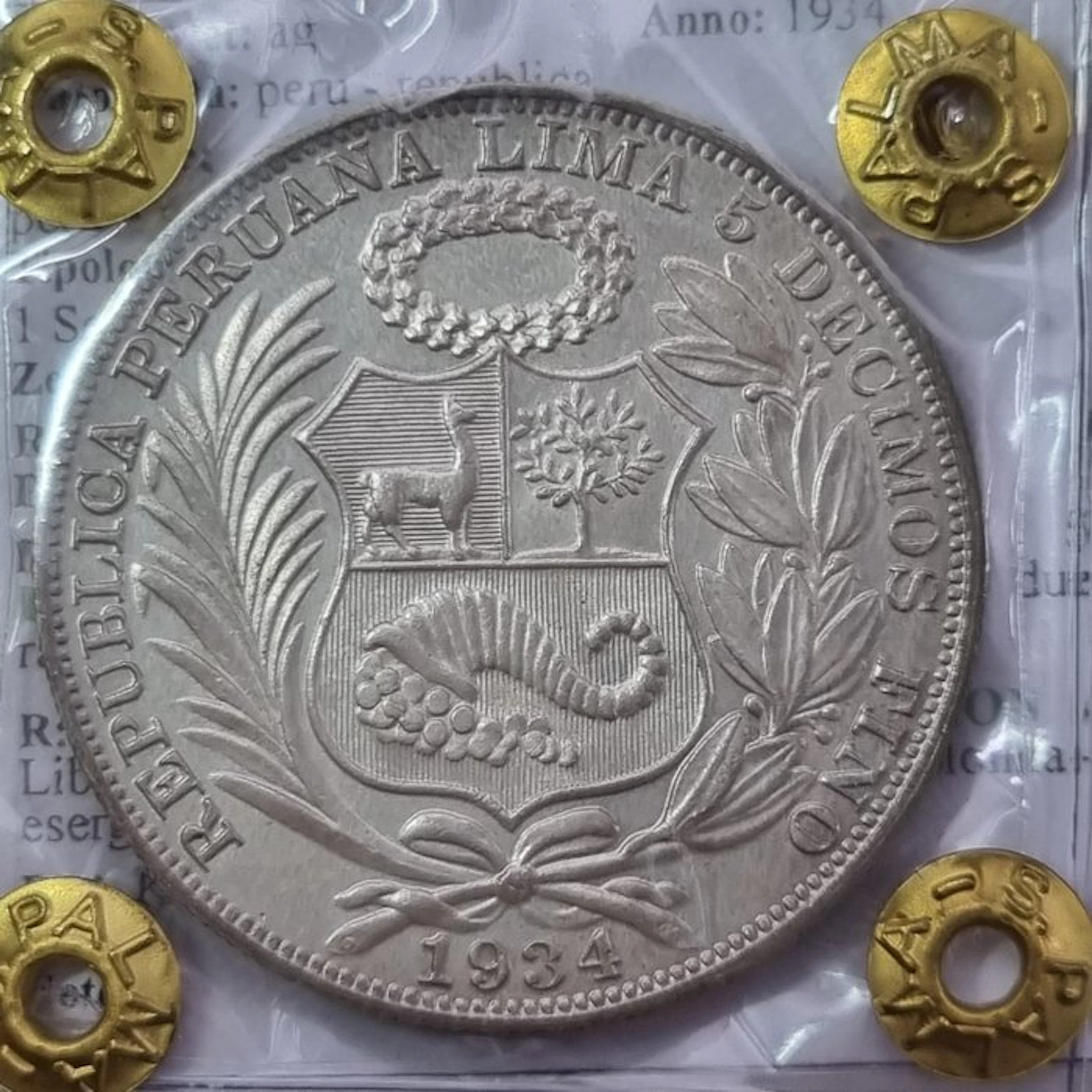 Peru. Republic. 1 Sol 1934 (No reserve price)