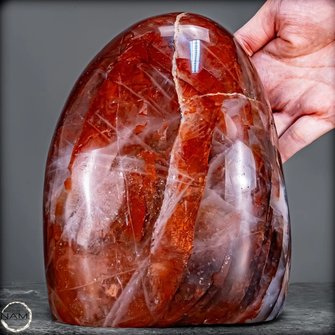 Monumental Fire Quartz Free-Form – Spectacular Natural...
