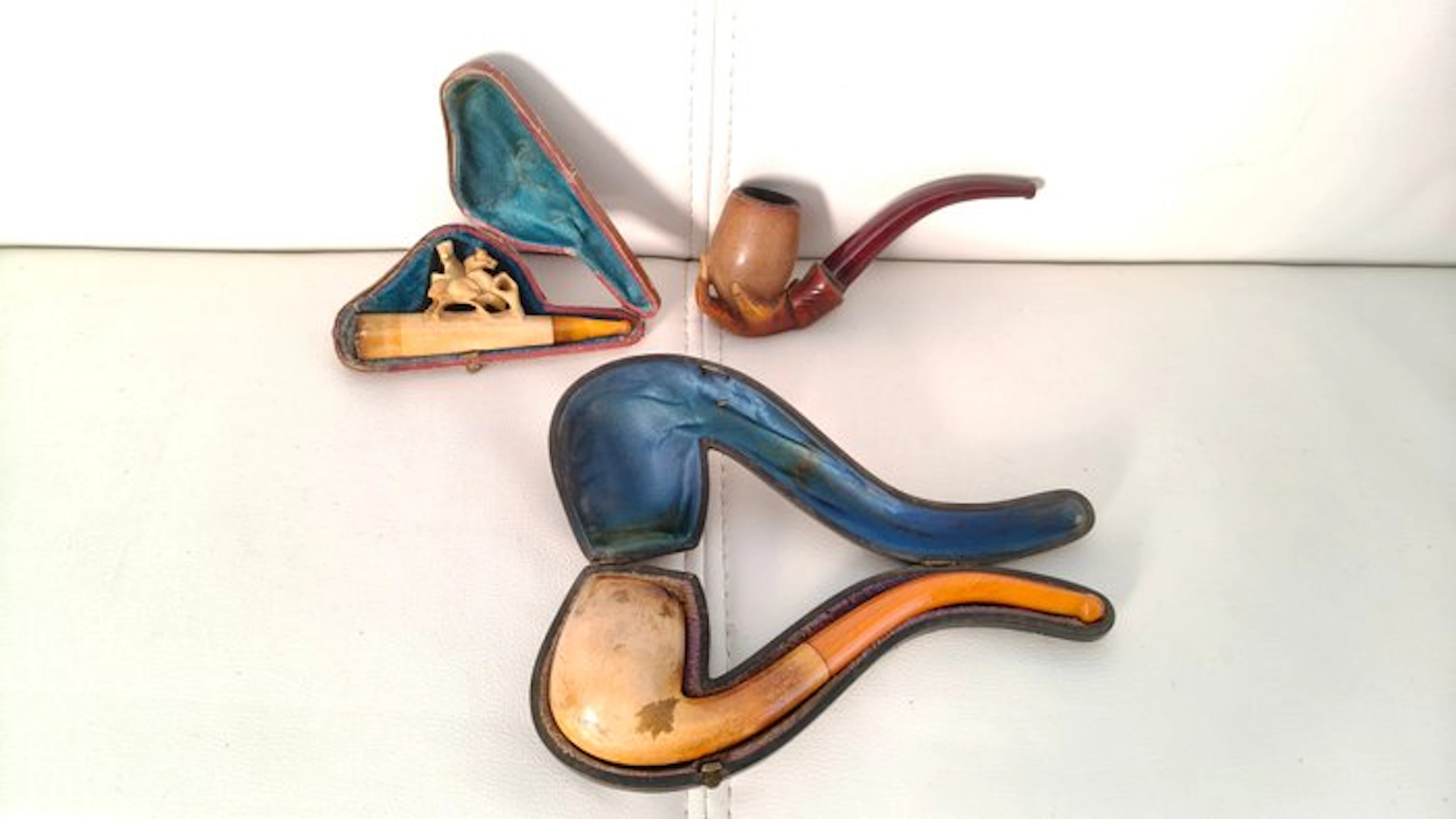 No reserve price - Meerschaum pipe - Amber, Bakelite, Sea foam - (3)