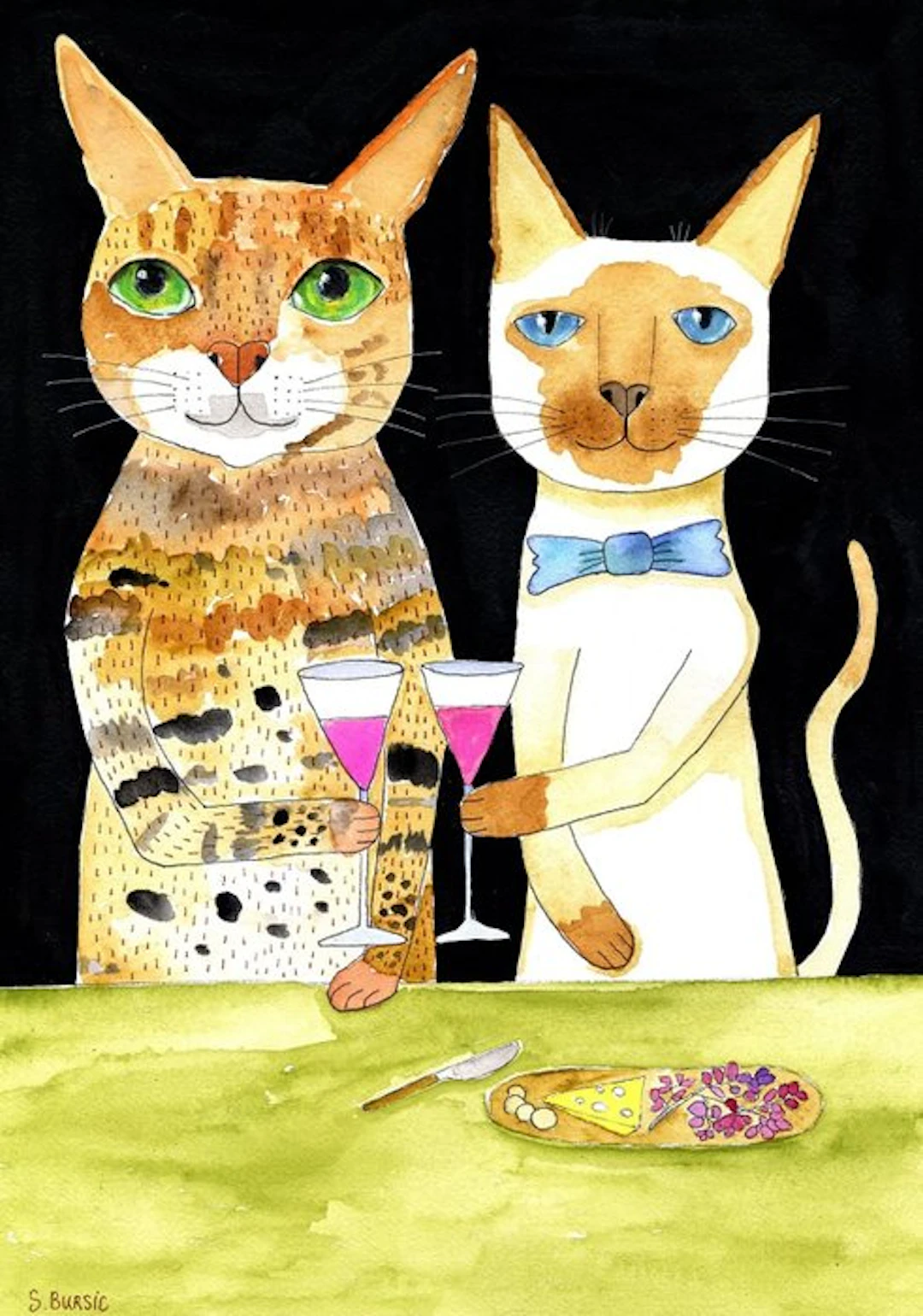 Sharyn Bursic - “Cats Drinking Best Friends”