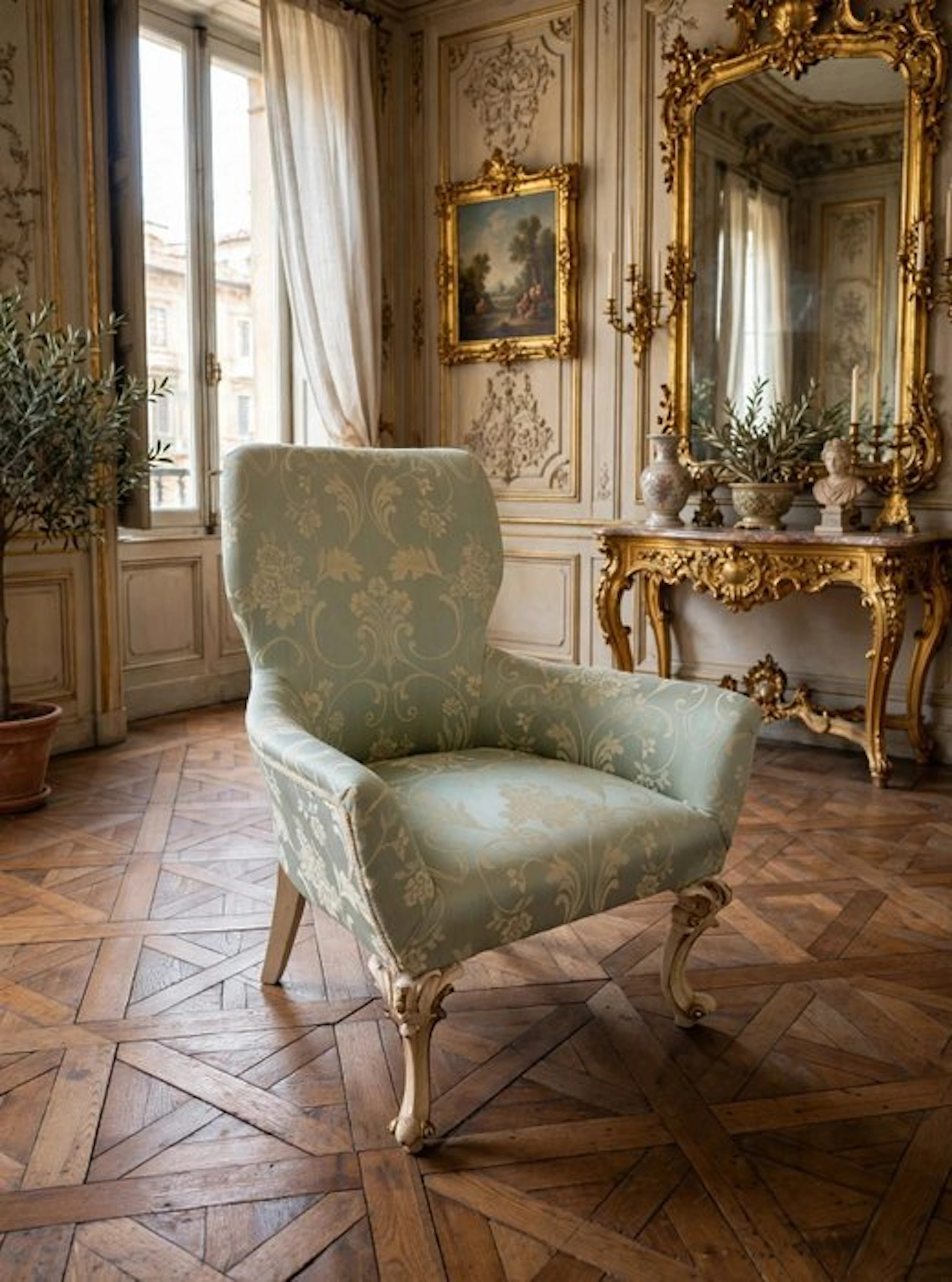 Armchair - Silk, Wood