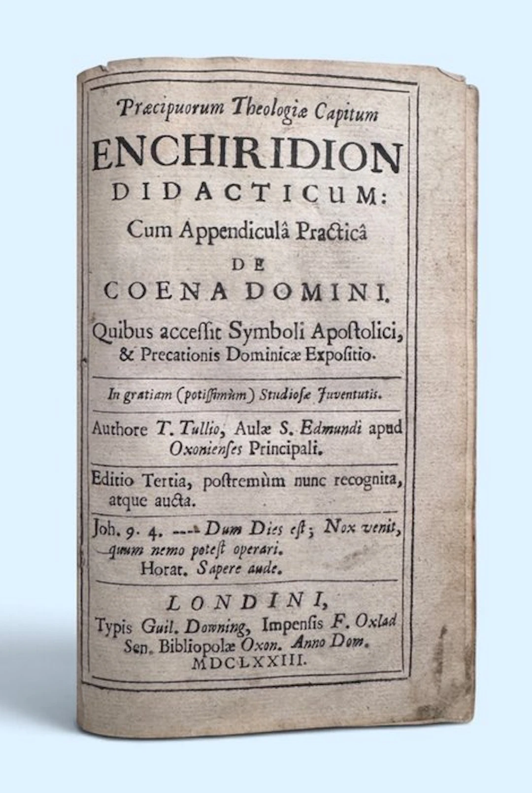Thomas Tully - Enchiridion Didacticum - 1673