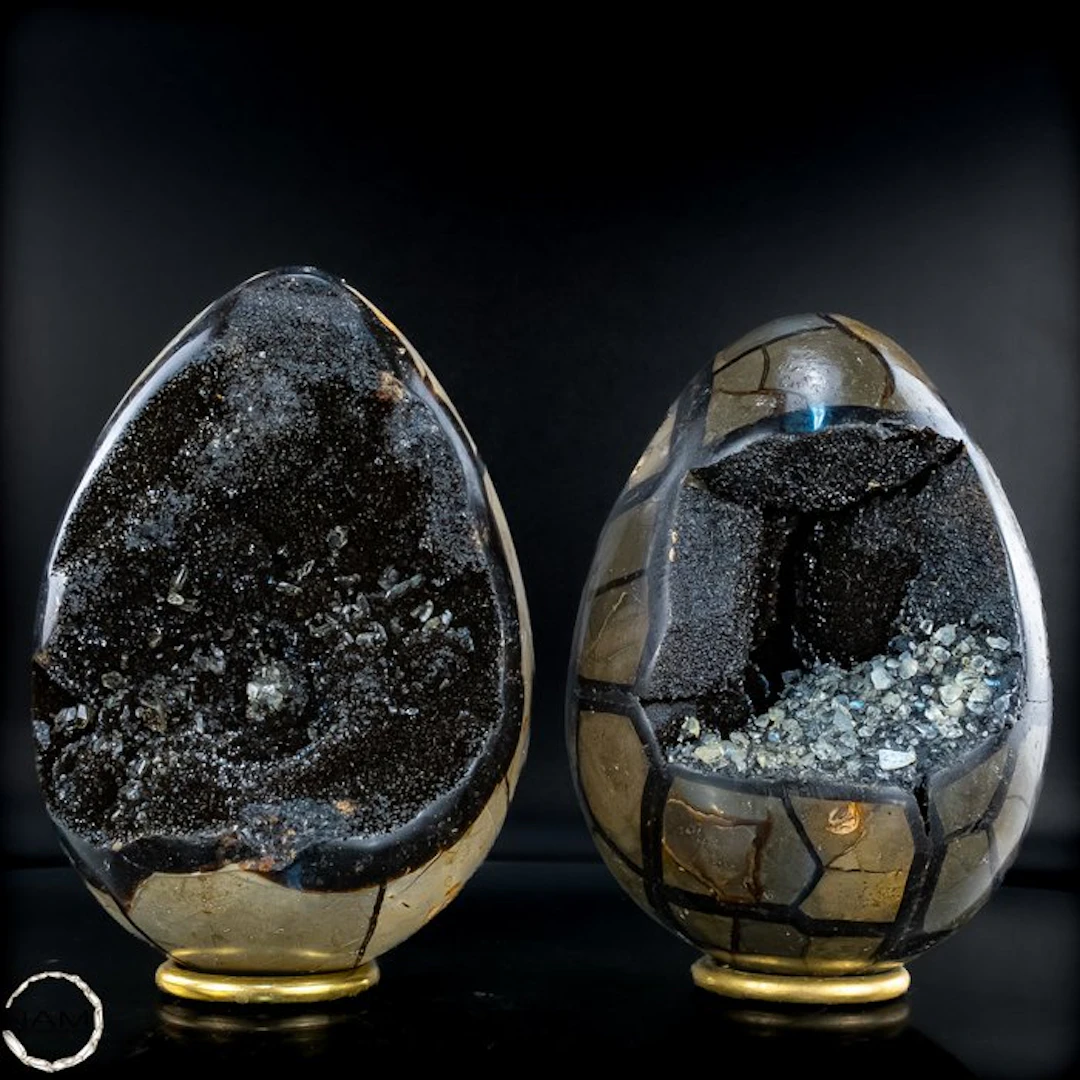 Septarian eggs with calcite crystals – Two extraordinary...