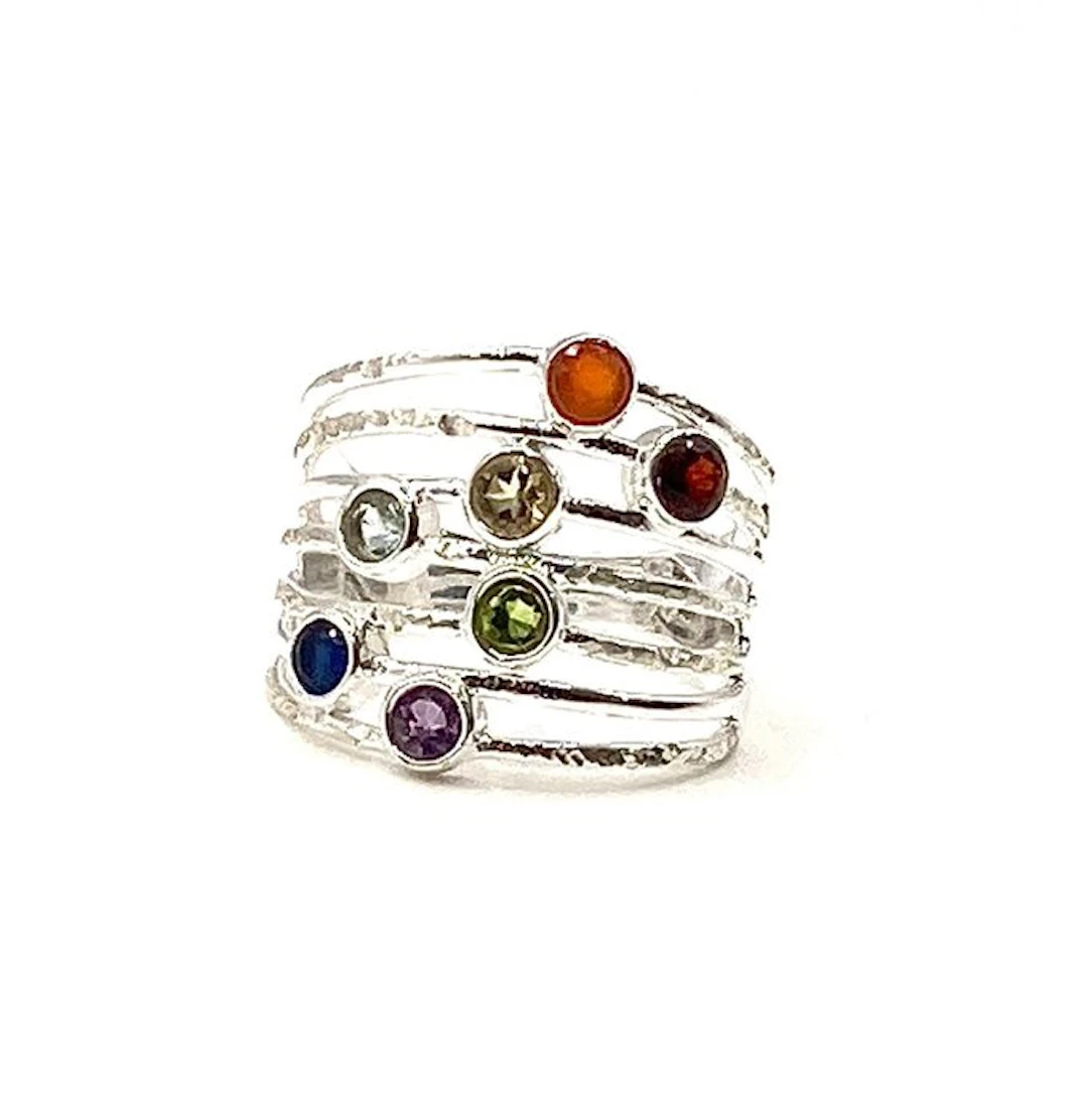 No reserve price - Ring Silver Topaz