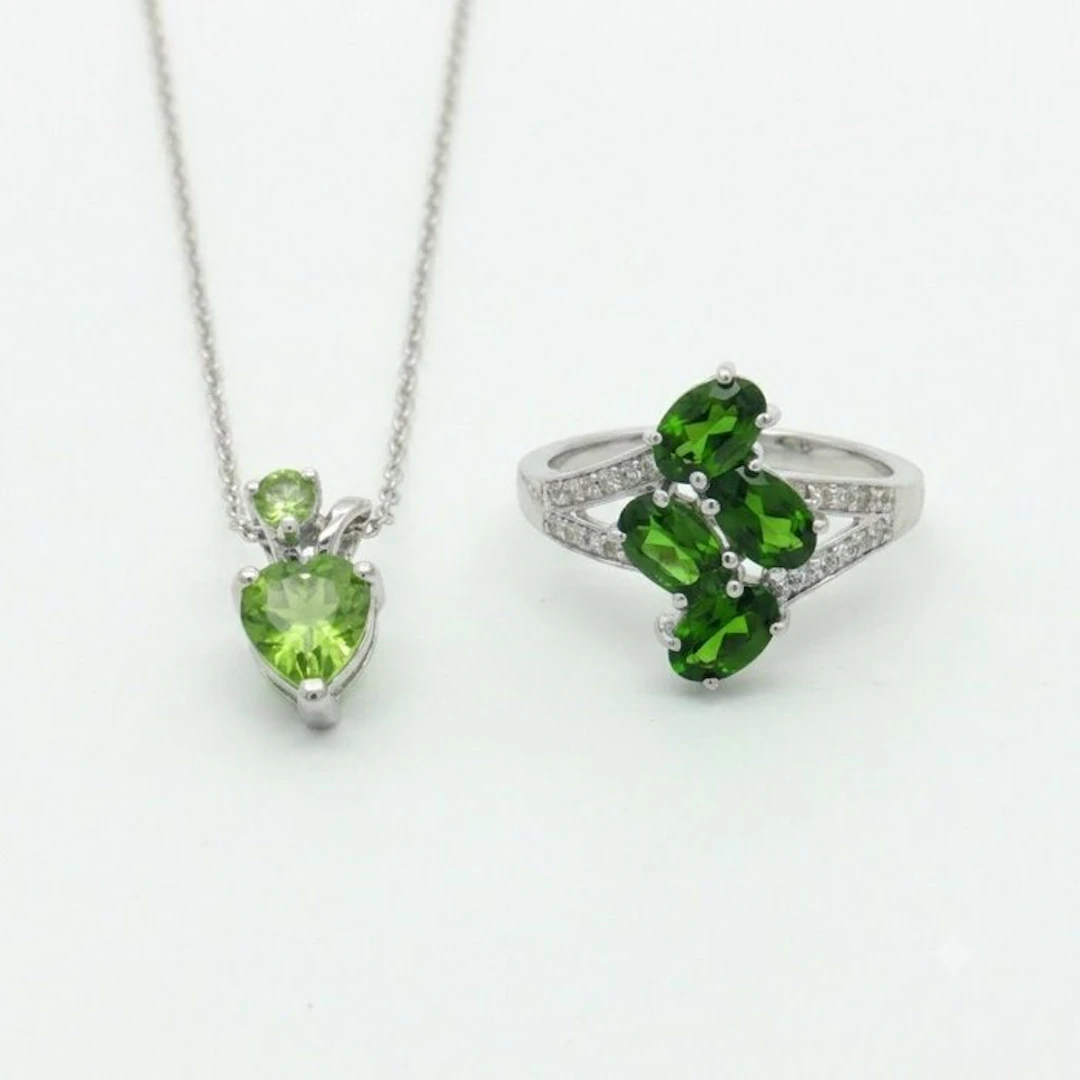 No reserve price - 2 piece jewellery set Silver - 3.09ct