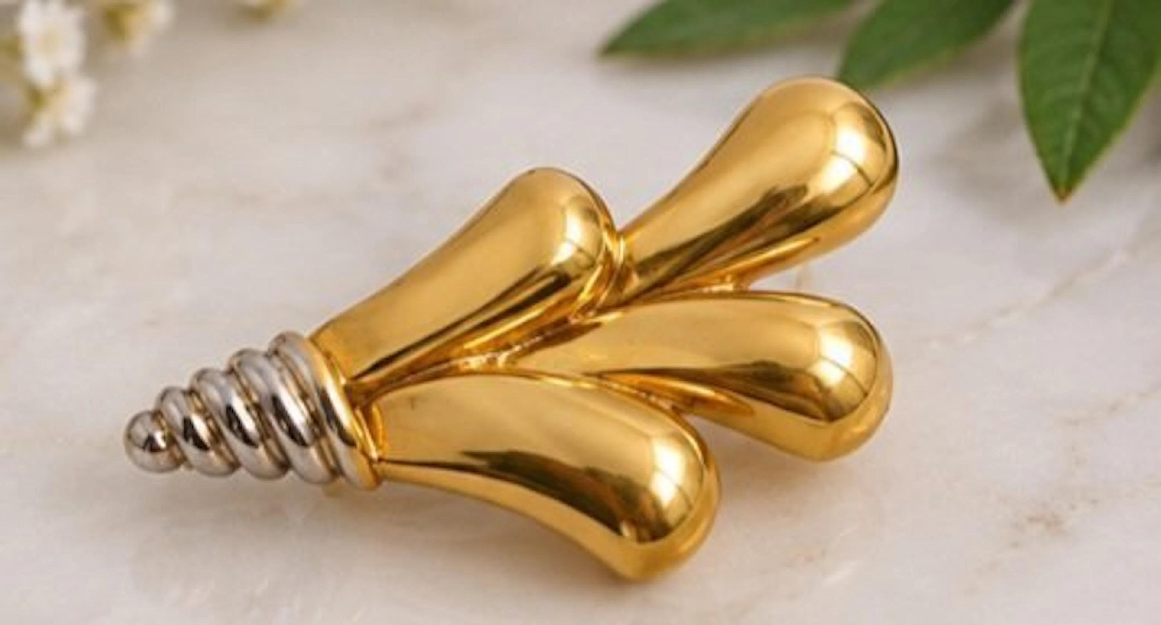 No reserve price - Brooch - 18 kt. Yellow gold, White gold - PIN GOLD 18KT