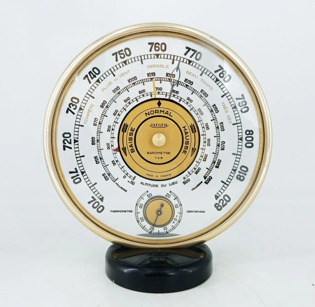 Jaeger - Barometer - Brass, Glass, Bakelite - Art-Deco style barometer