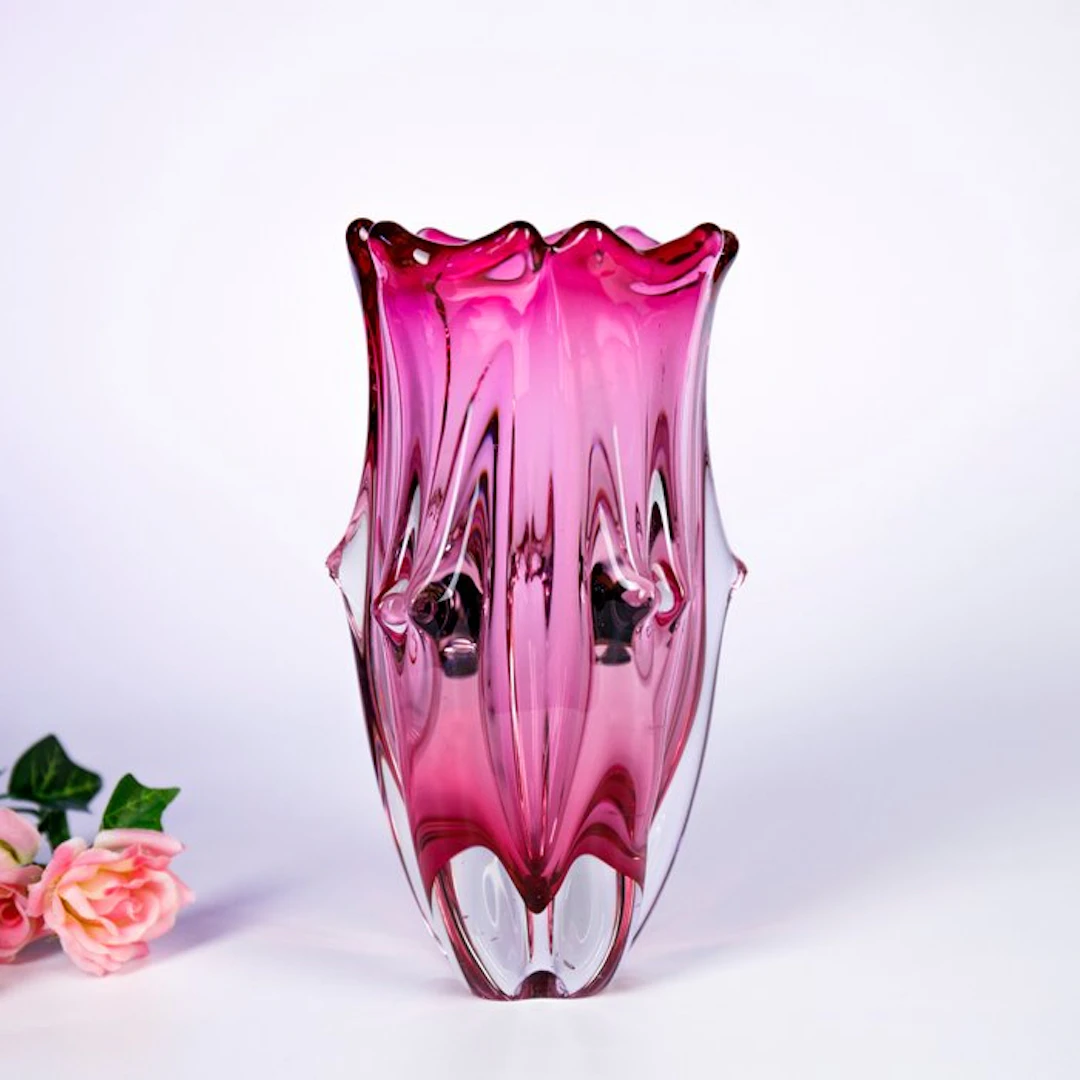 Jaroslav Taraba - Vintage Glass Vase - Lednické Rovne Glassworks