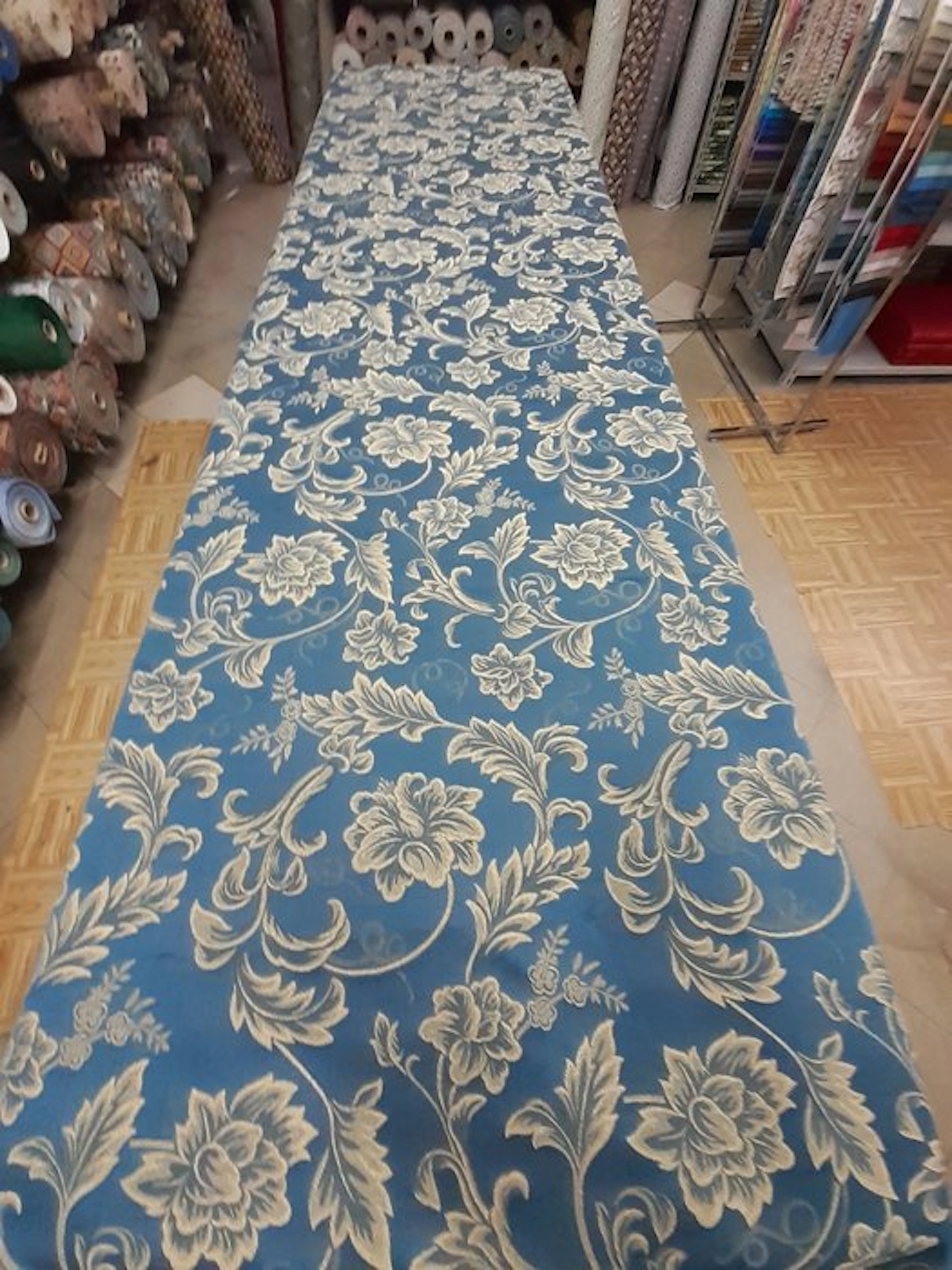 Upholstery fabric - 270 cm - 280 cm - BAROQUE FABRIC BLUE GOLD