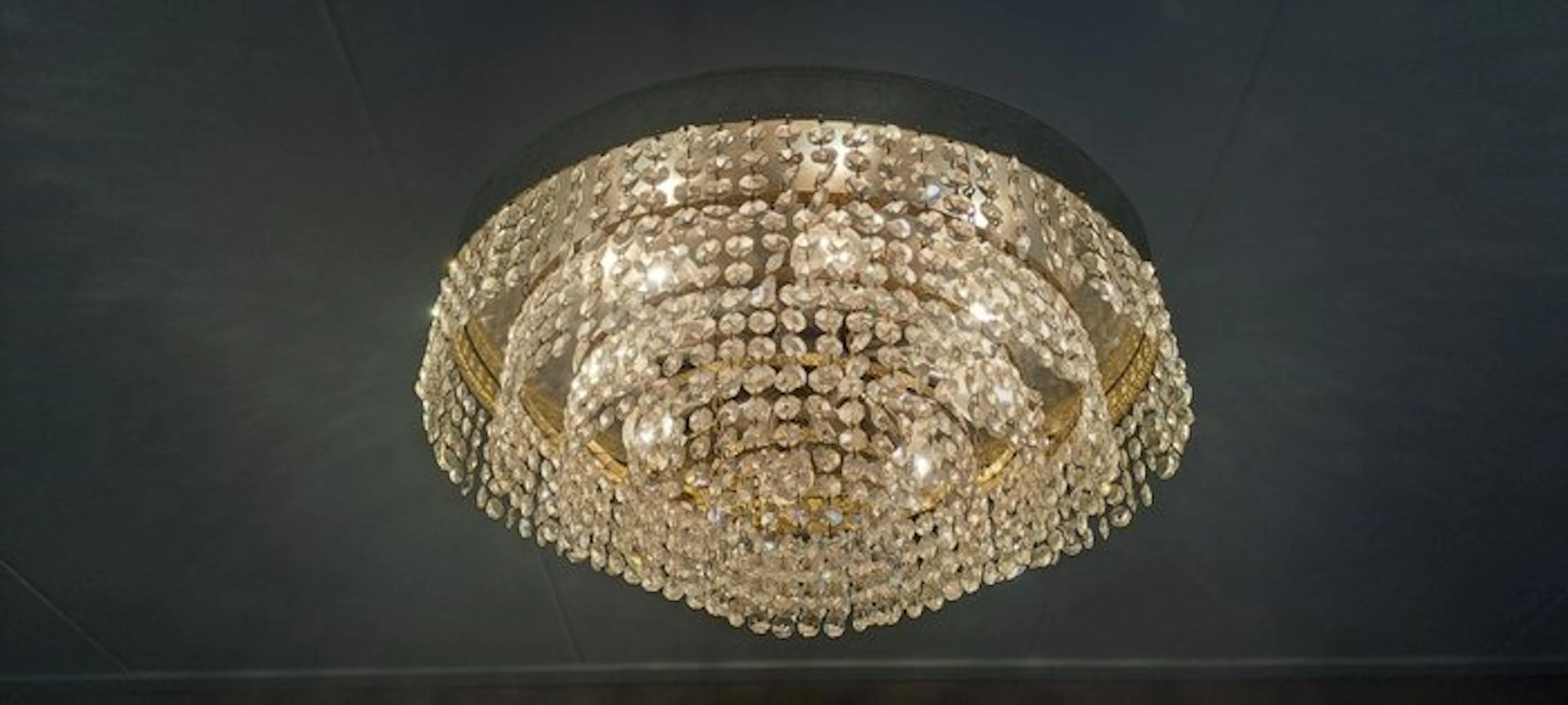 Ceiling lamp - Glass/Brass