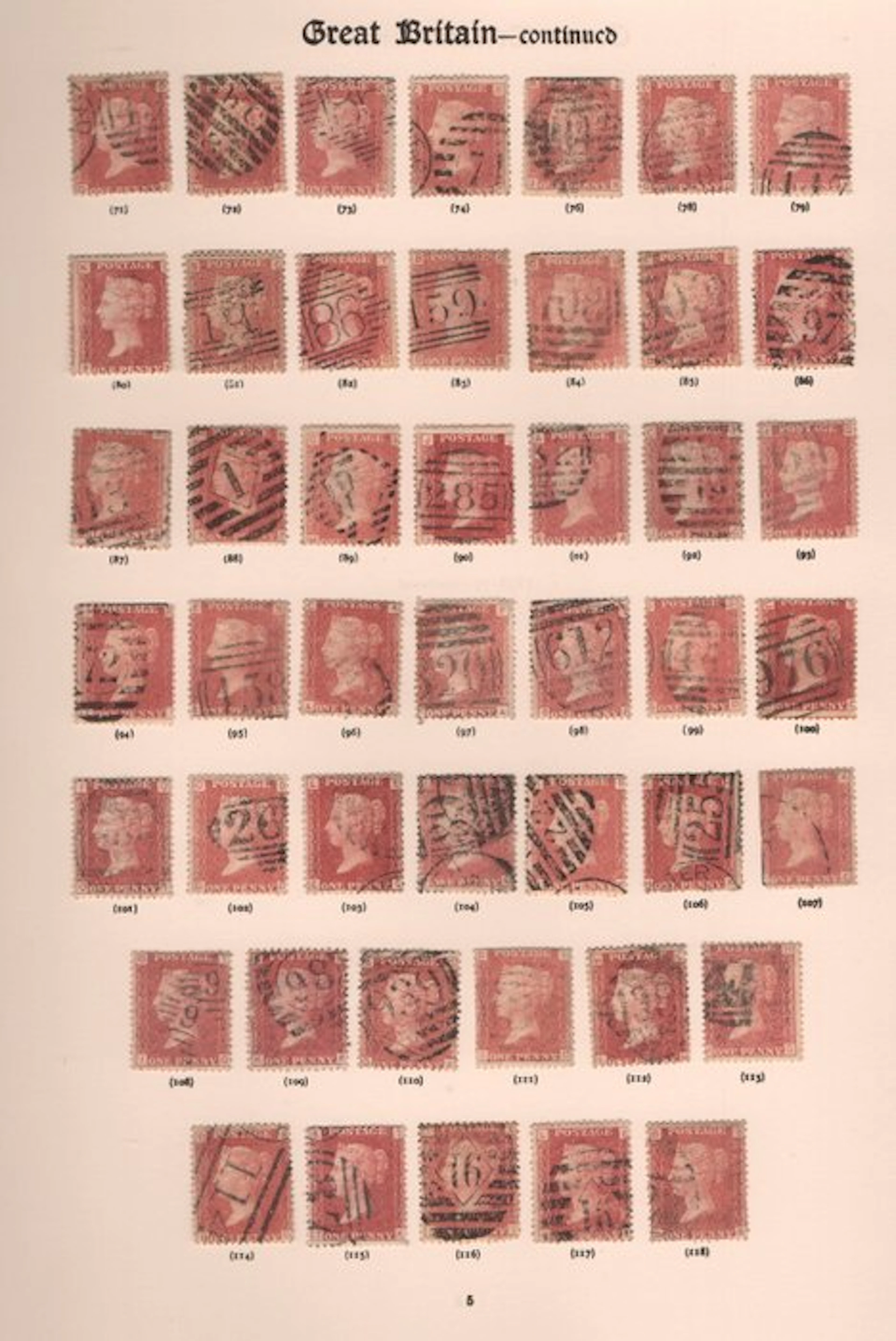 Great Britain 1864 - Great Britain used a collection of penny reds.
