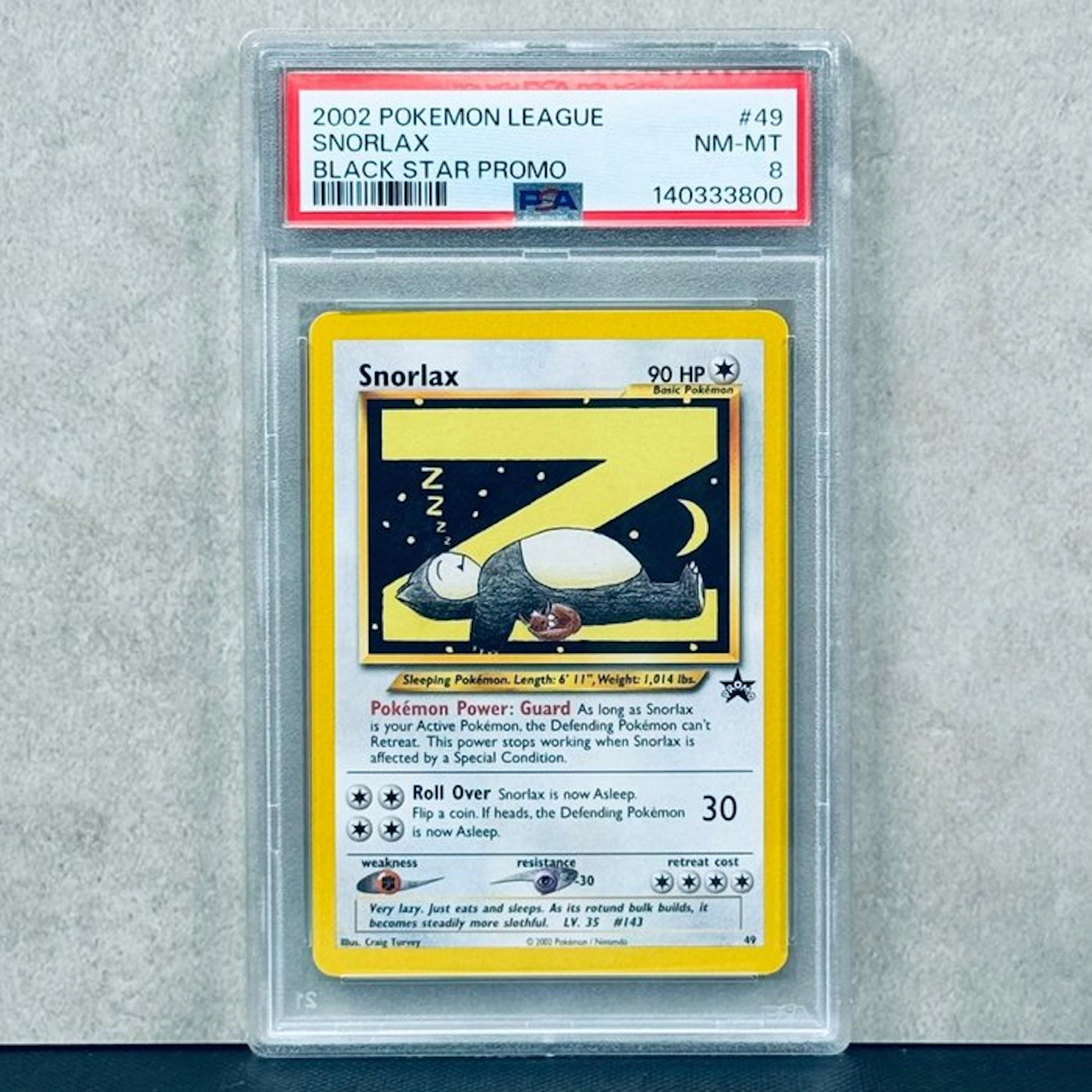 Pokémon Graded card - SNORLAX #49 2002 POKEMON LEAGUE...