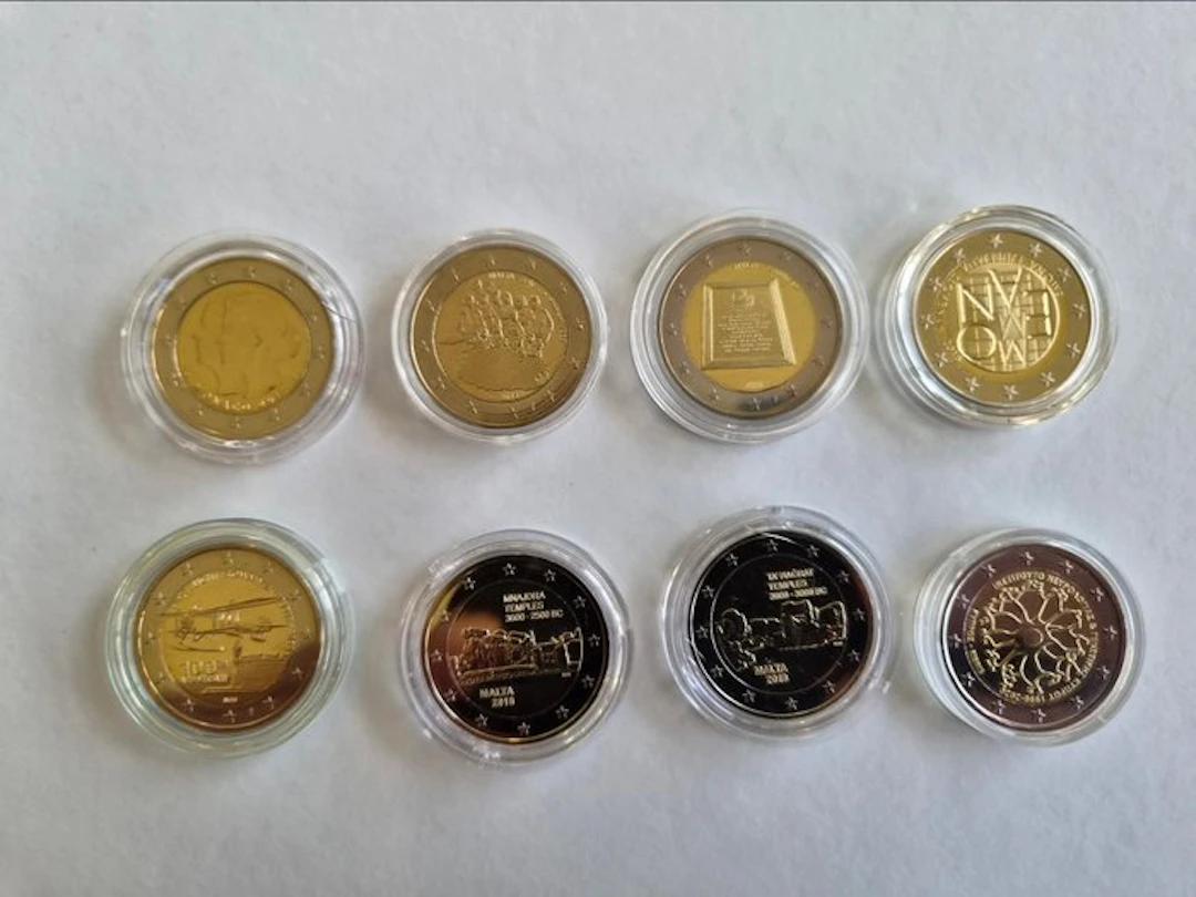 Europe. 2 Euro 2011/2020 (8 monnaies) Proof + BU (No reserve price)