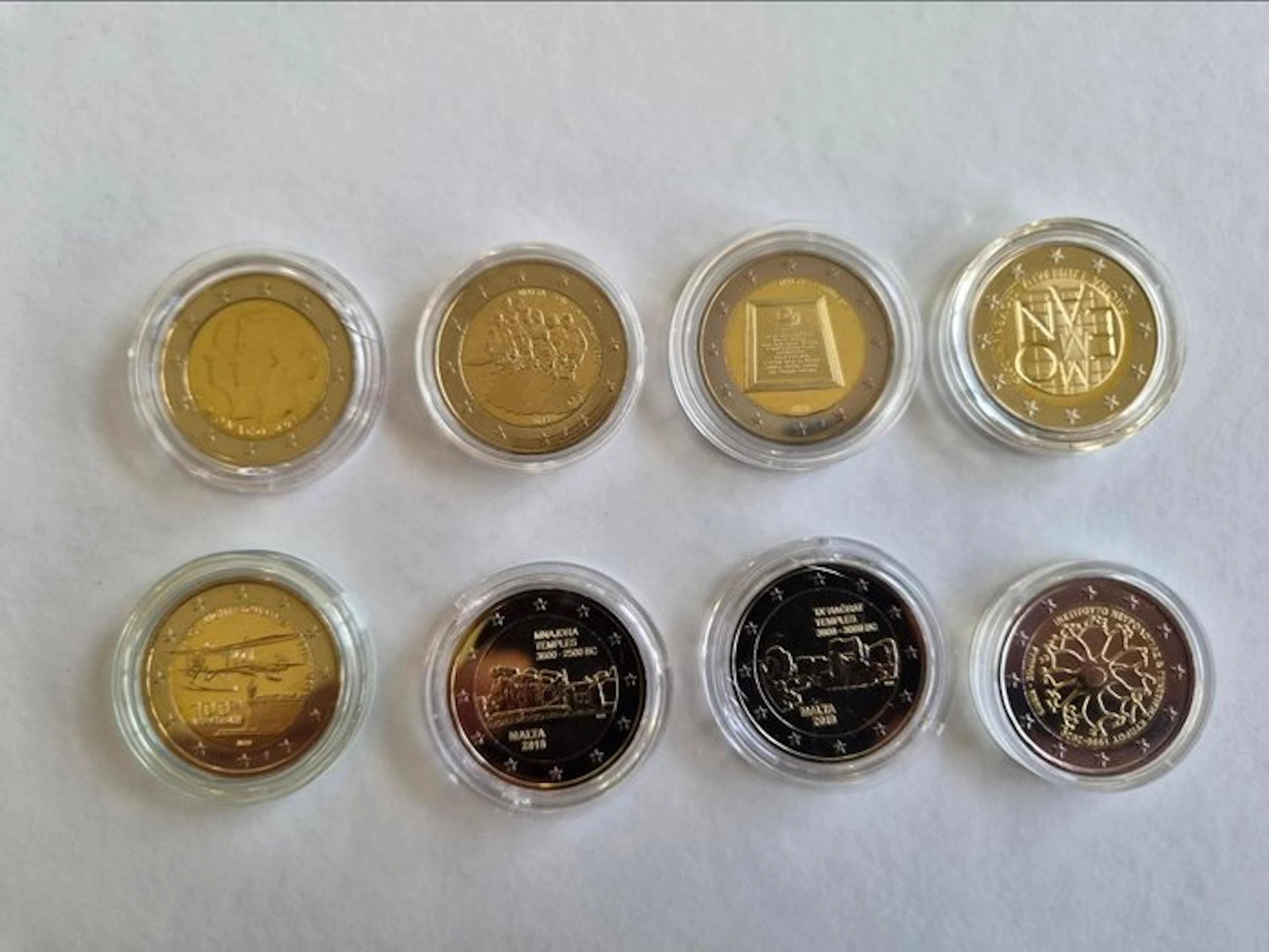 Europe. 2 Euro 2011/2020 (8 monnaies) Proof + BU (No reserve price)