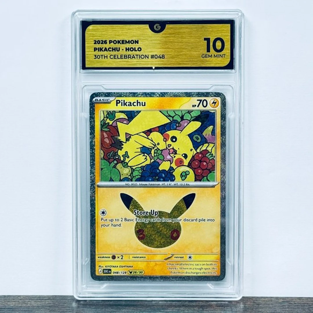 Pokémon Graded card - Pikachu 048 - 30th Anniversary – Pokémon - GG 10