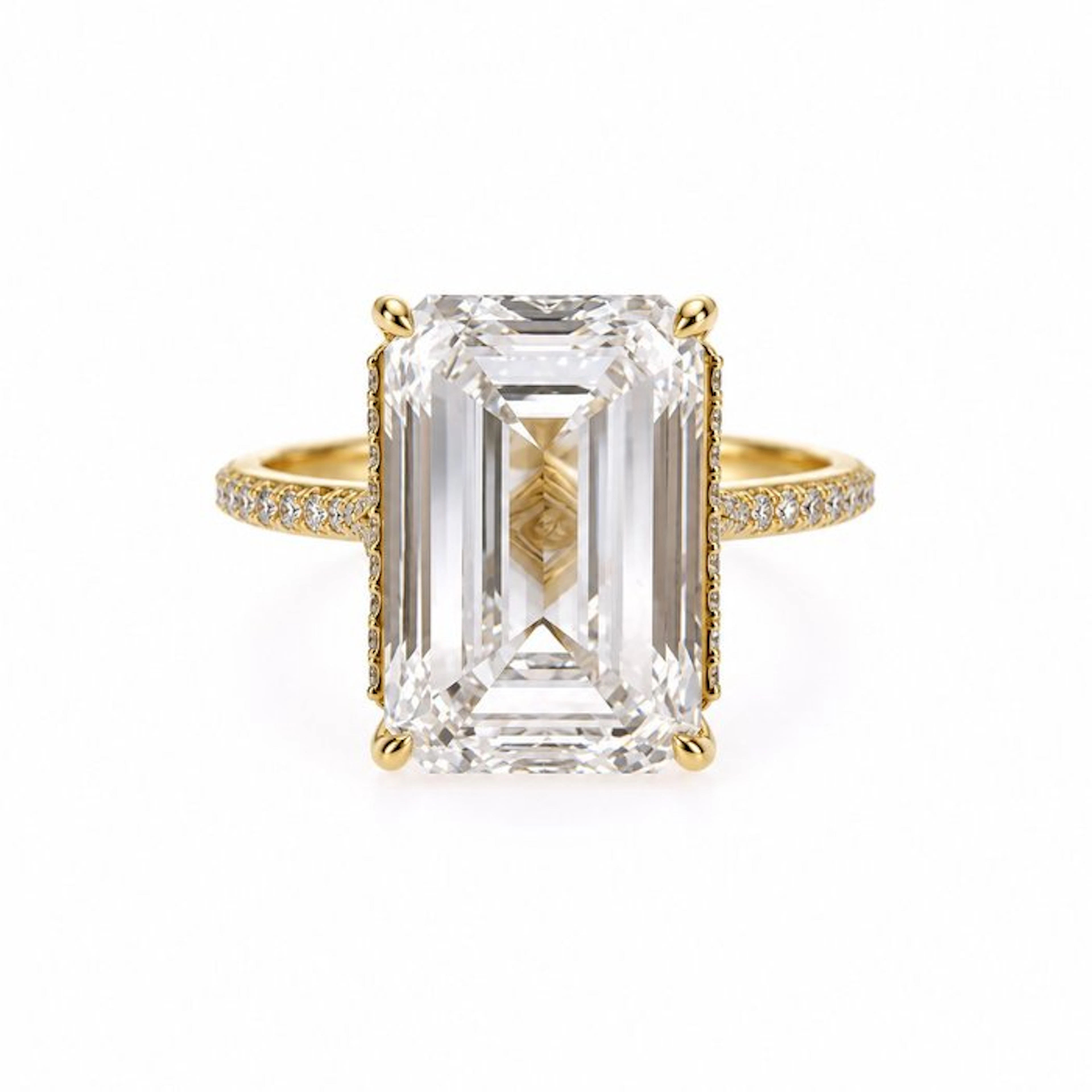 Ring - 18 kt. Yellow gold - 9.81ct. tw. Diamond (Lab-grown) - Diamond