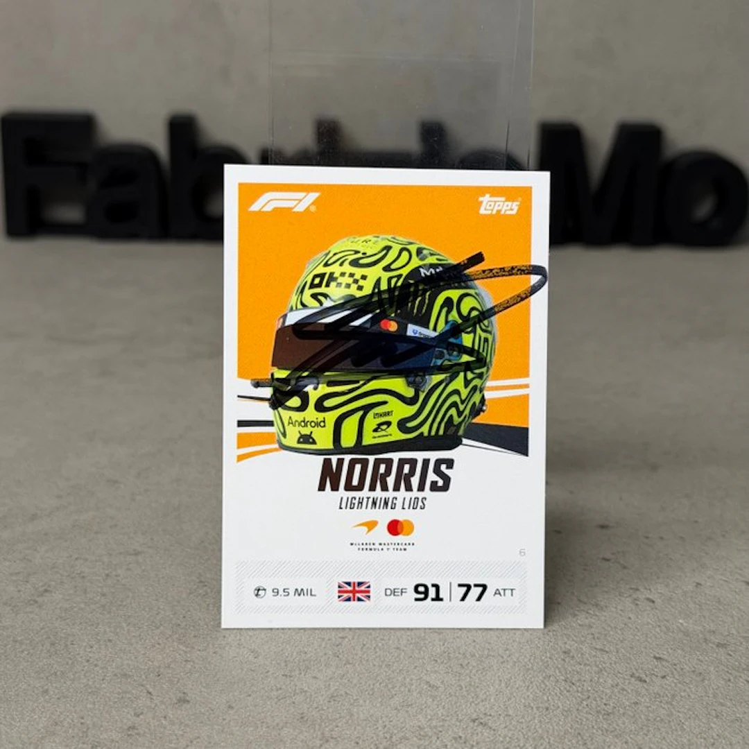 Mclaren - Topps Lightning Lids 6 Norris Signed Car...