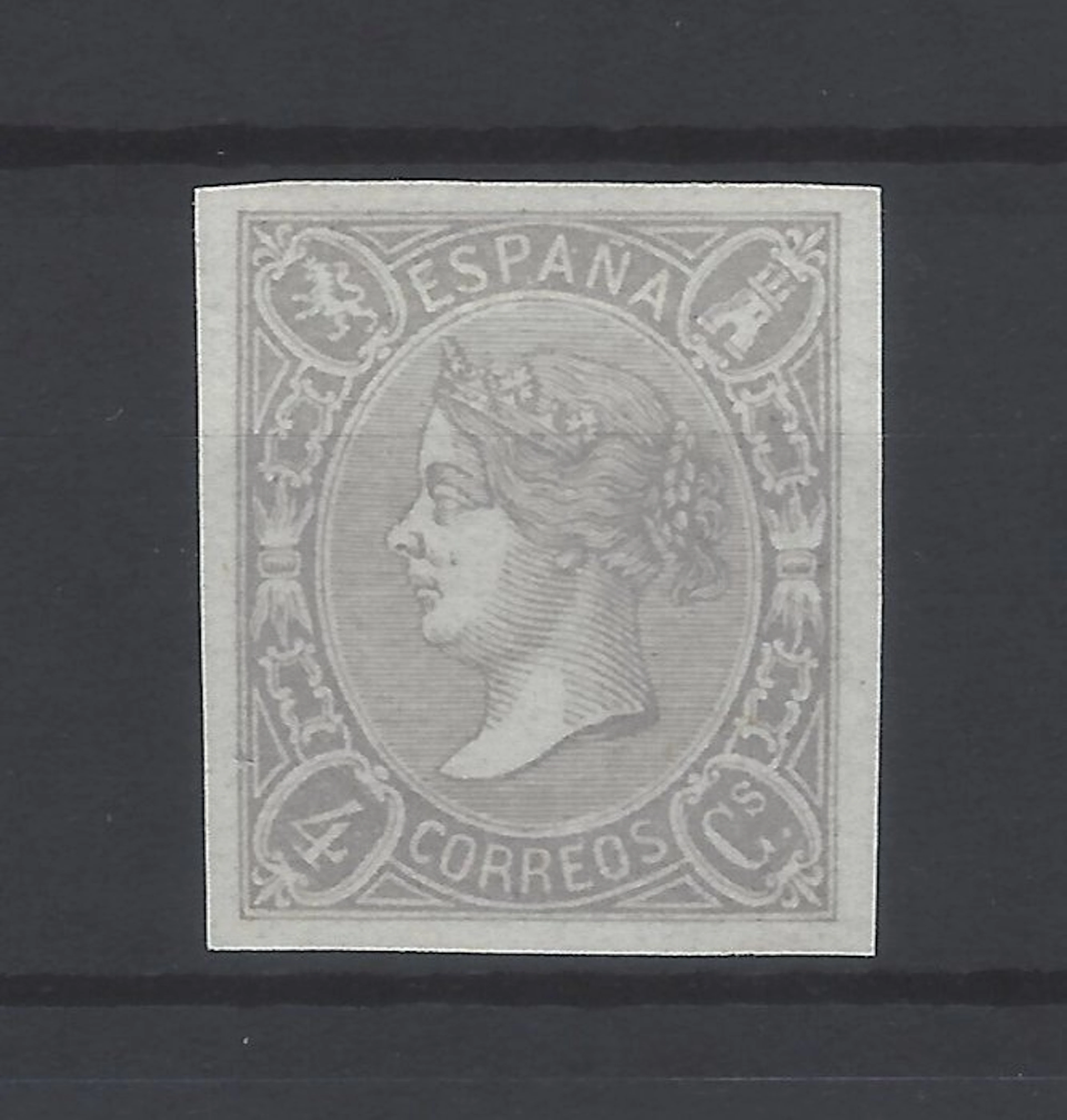 Spain 1865 - Elizabeth II 4 Quarters - color change - Edifil nº 75ccp