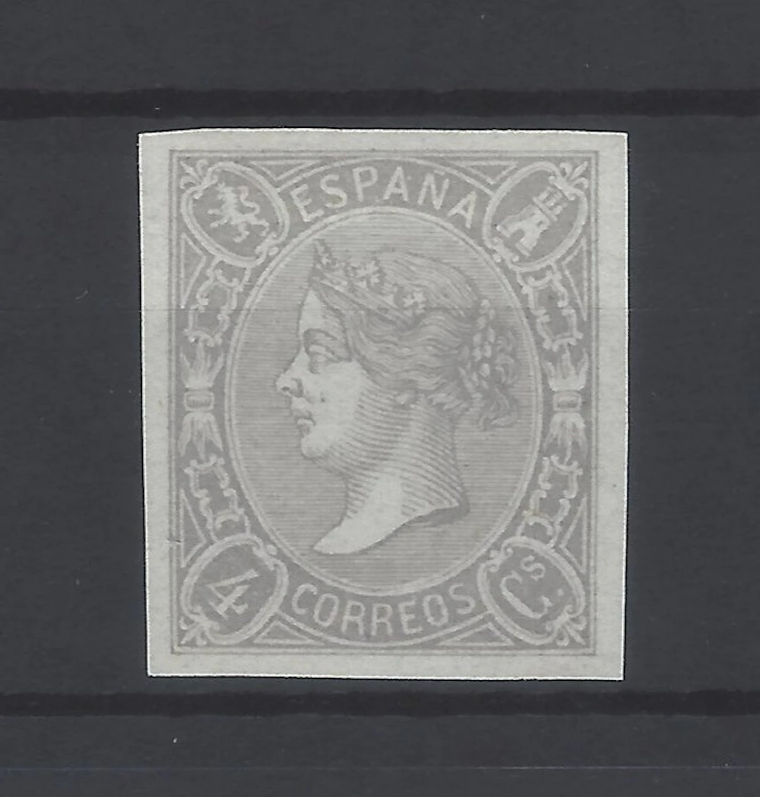 Spain 1865 - Elizabeth II 4 Quarters - color change - Edifil nº 75ccp