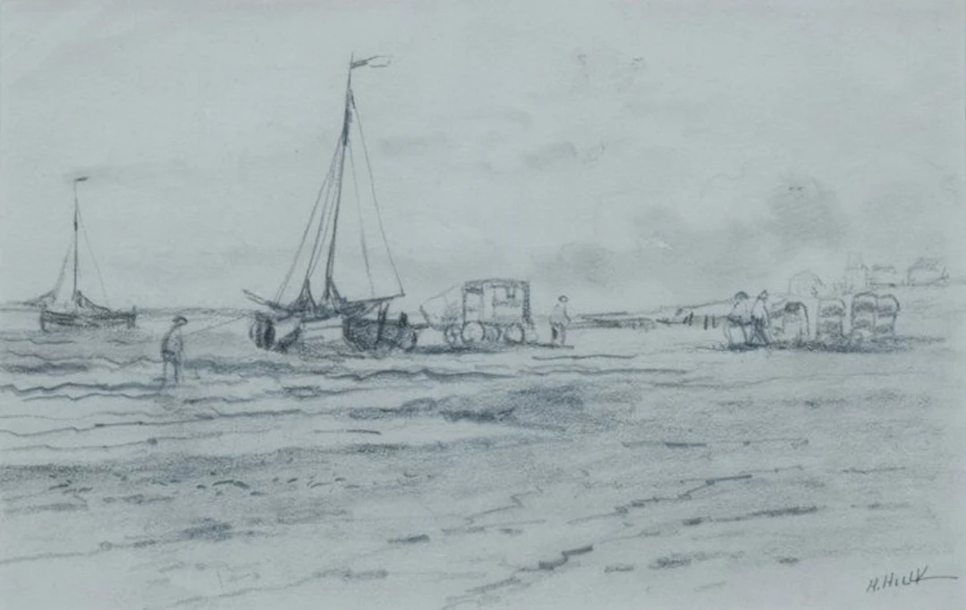 Hendrick Hulk (1842-1937) - Hollands Strandgezicht - NO RESERVE