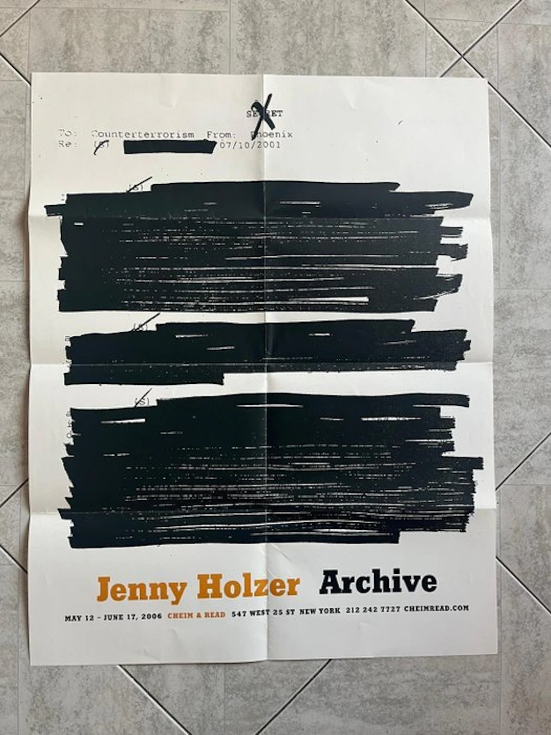Jenny Holzer - Cheim & Read - Jenny Holzer - poster Archive 2006 - 2000s