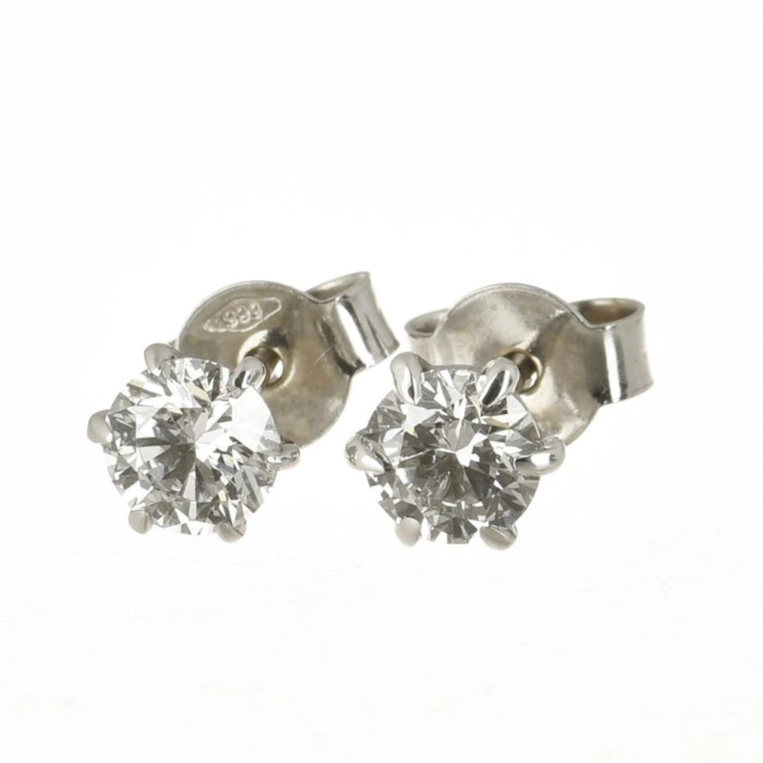 Stud earrings - 14 kt. White gold Diamond (Natural)