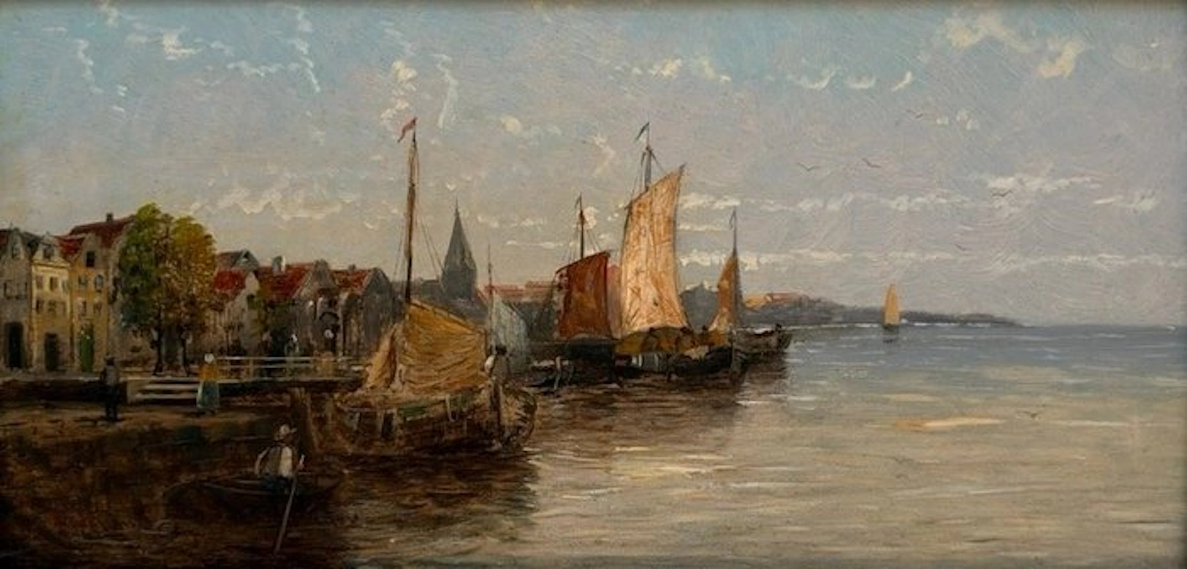 P. Ciani (XIX) - Marine an der Ostsee, „Küstenstädtchen“