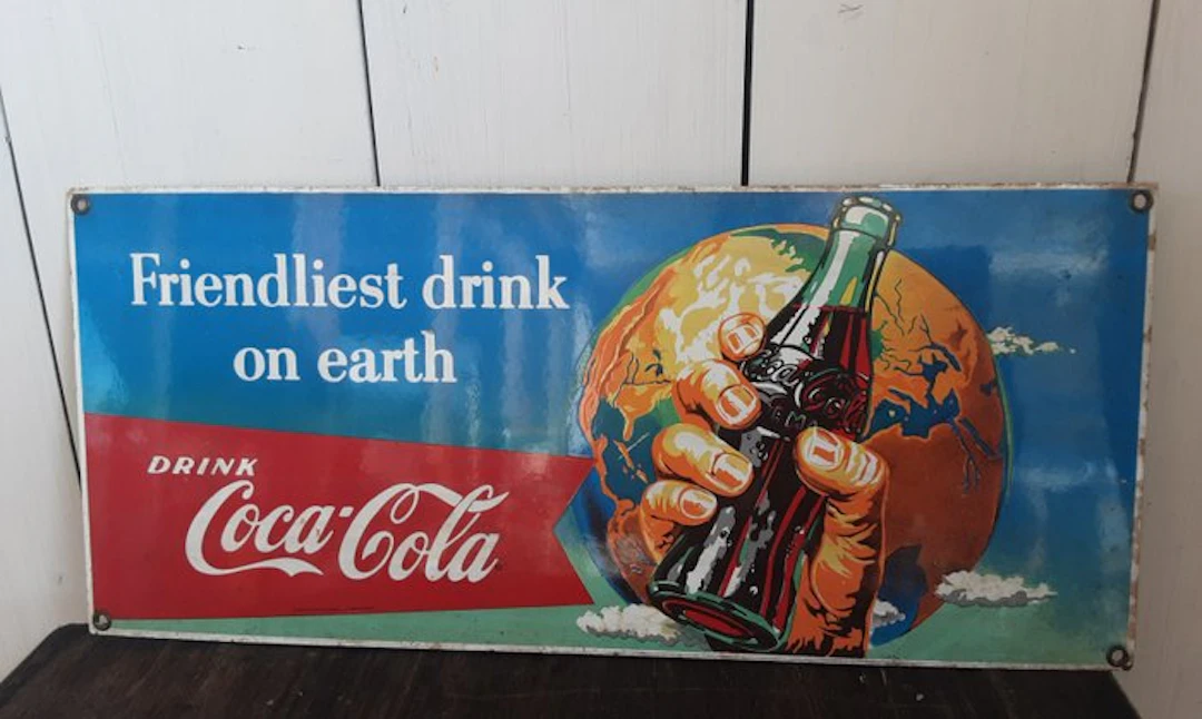 coca cola - Advertising sign - Metal