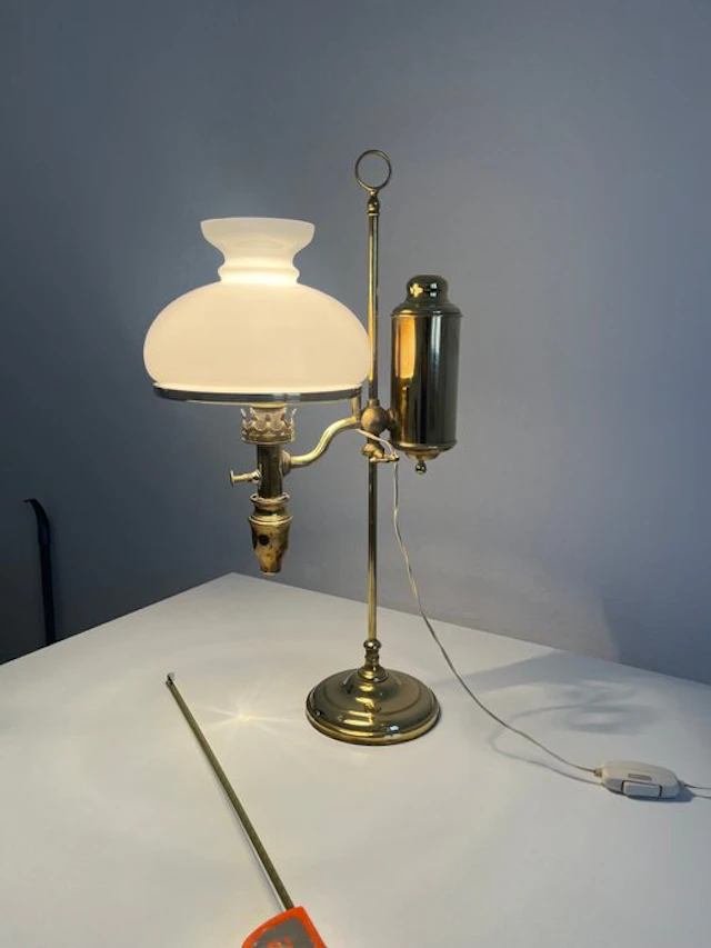 Banker table lamp - Brass - Light bulb