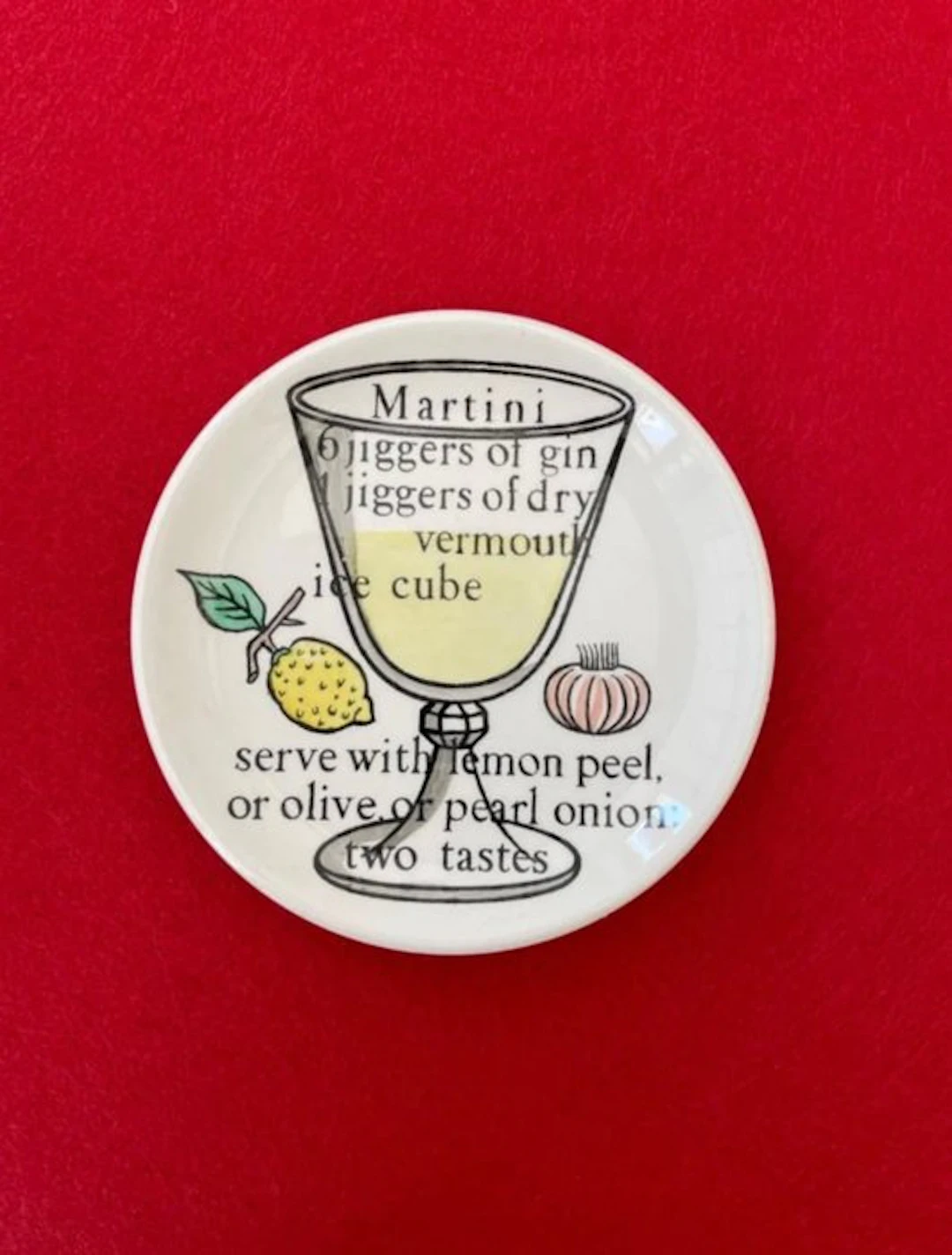 Piero Fornasetti - Coaster (5) - Porcelain - Decor “Cocktail”