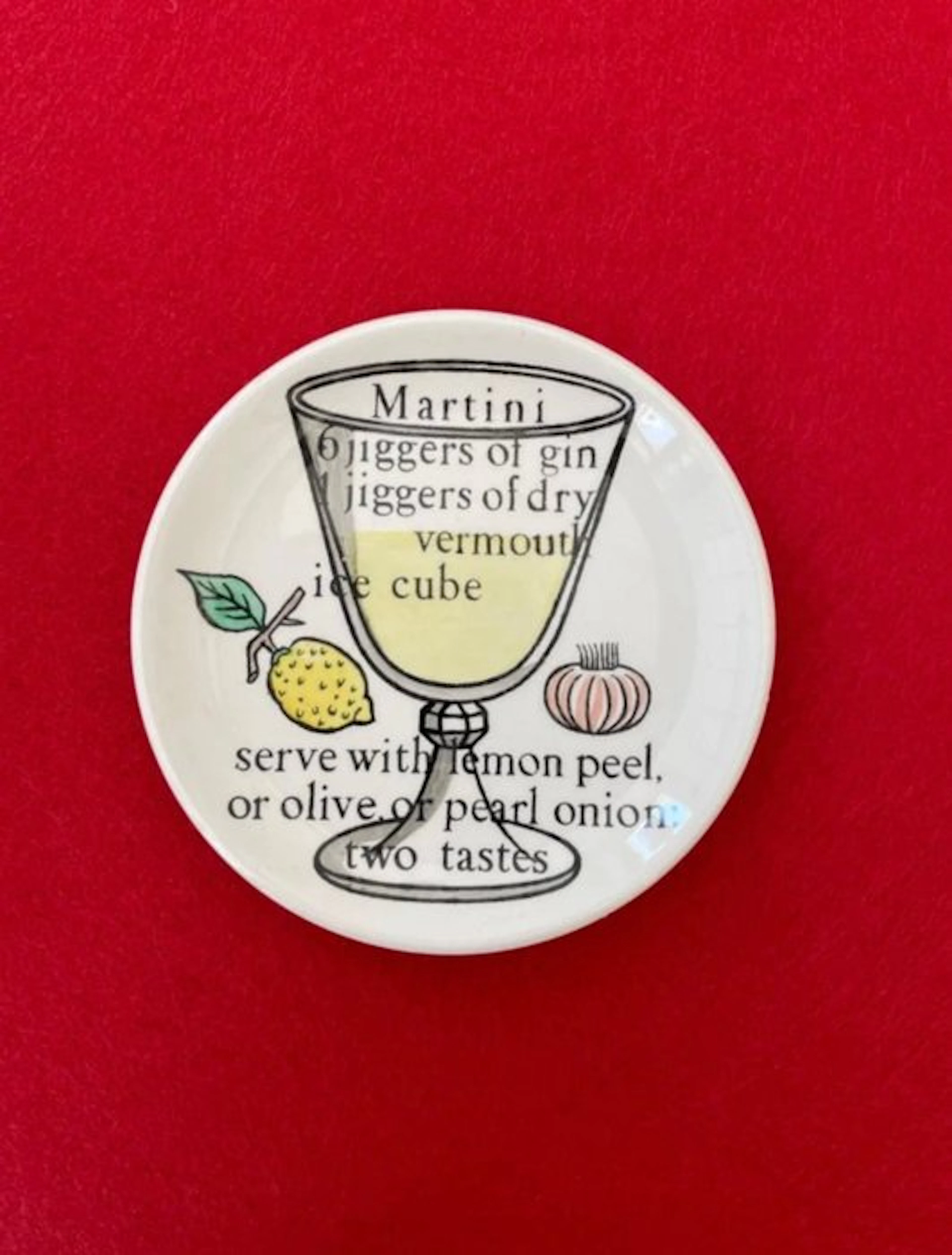 Piero Fornasetti - Coaster (5) - Porcelain - Decor “Cocktail”
