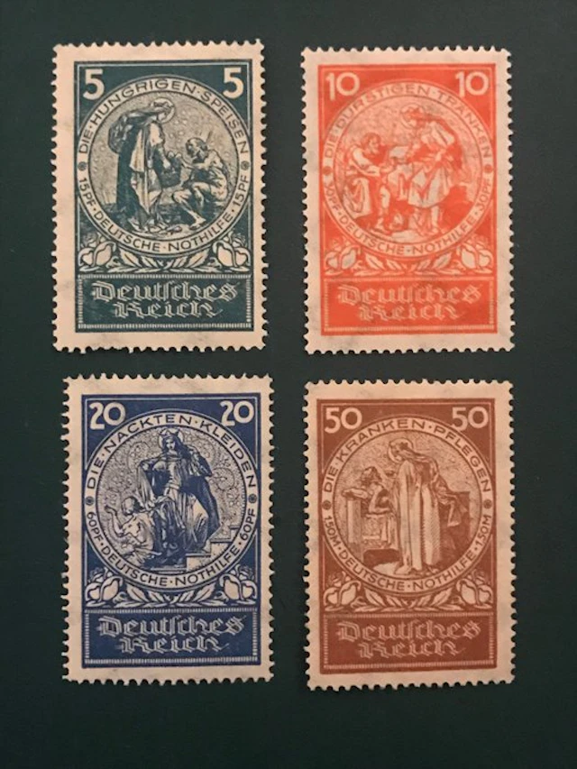 German Empire 1924 - Emergency aid: Rozen wonder - MNH - Michel 351/354