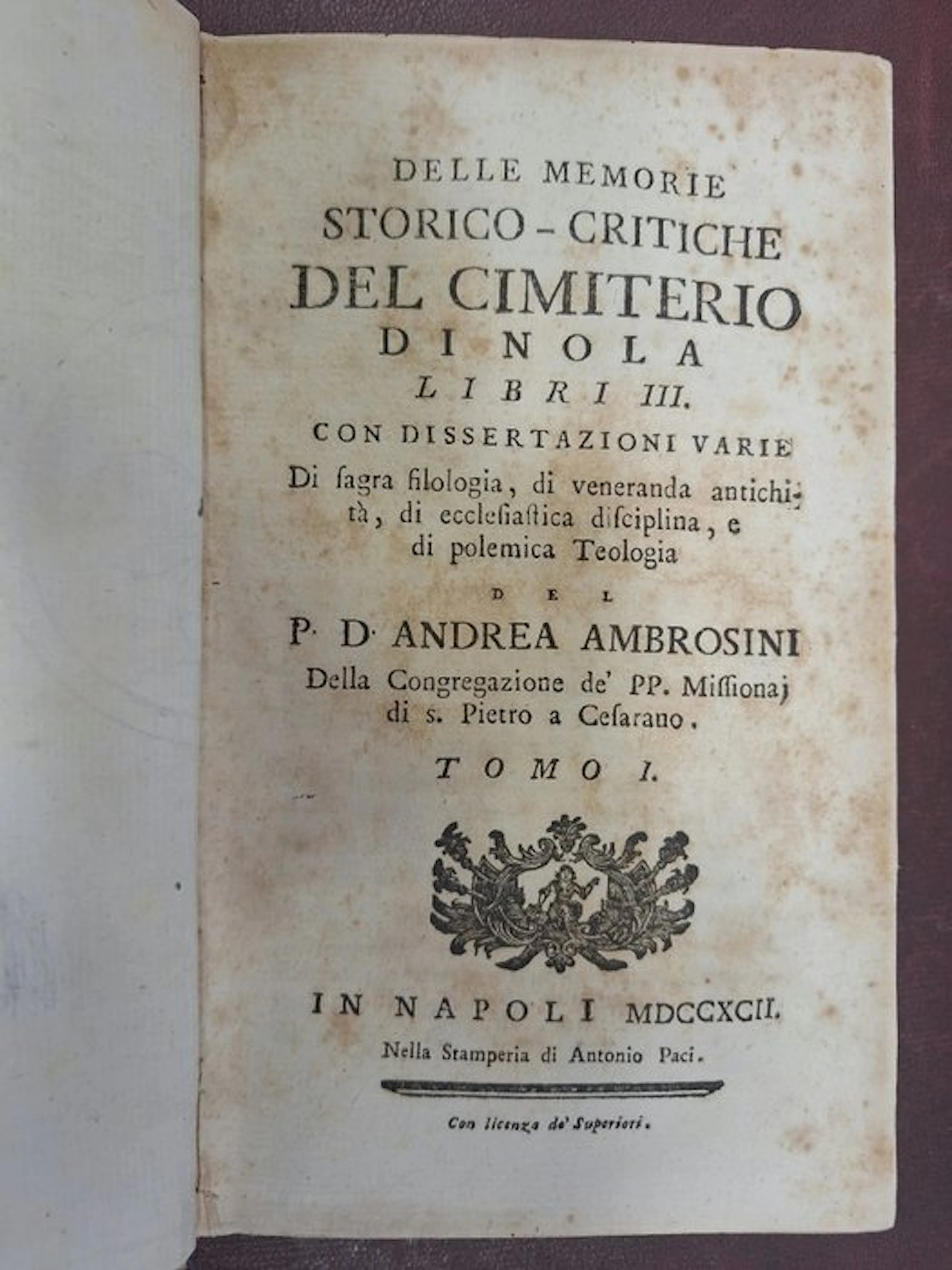 P. D. Andrea Ambrosini - Delle memorie storico-critiche...