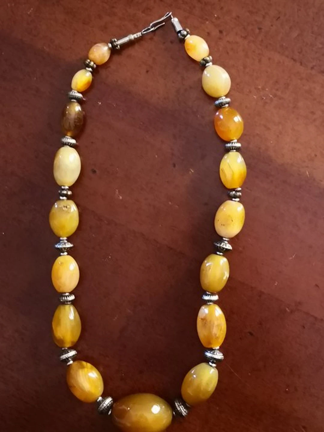 Silver, agate - Collar necklace