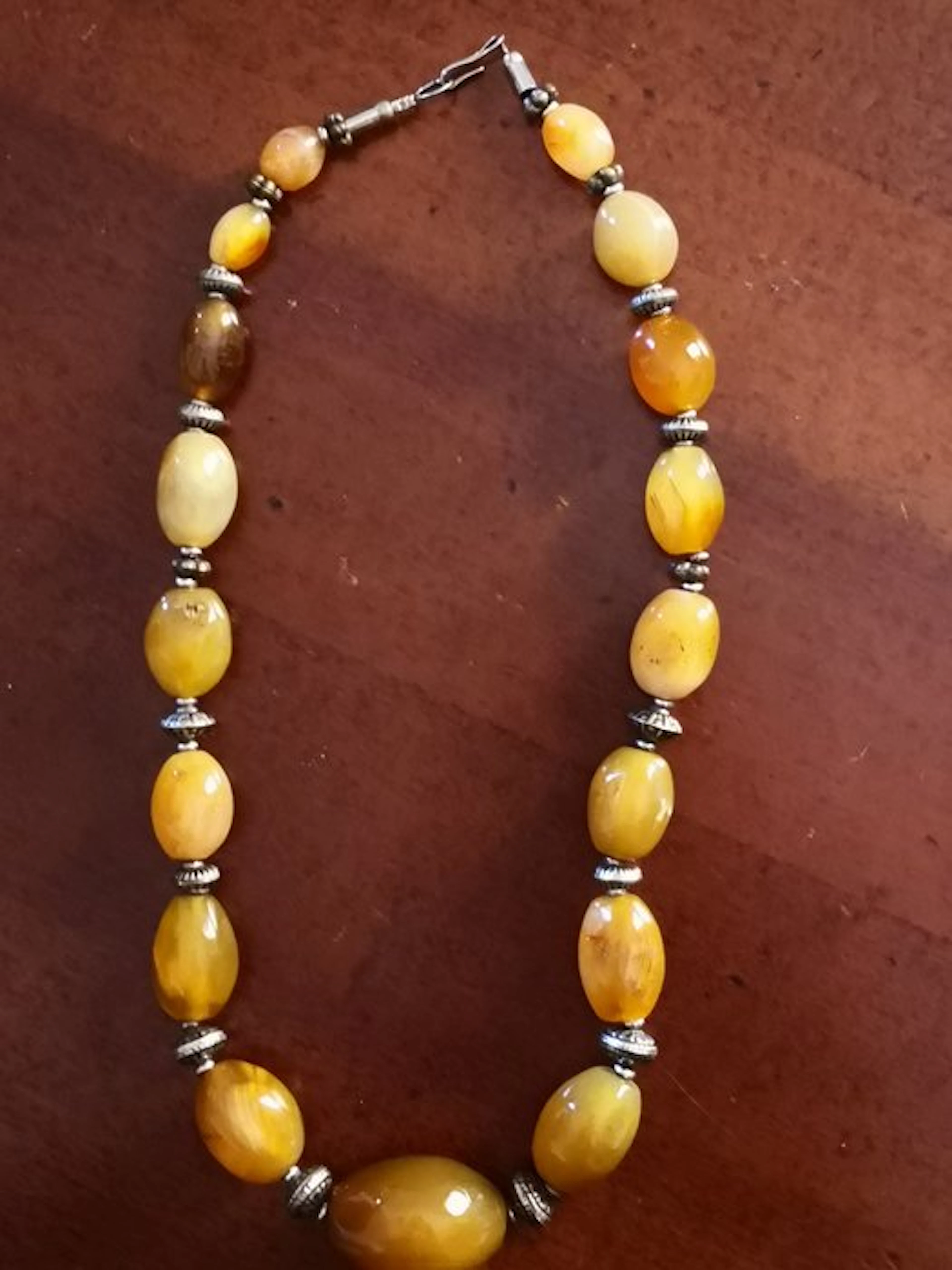 Silver, agate - Collar necklace