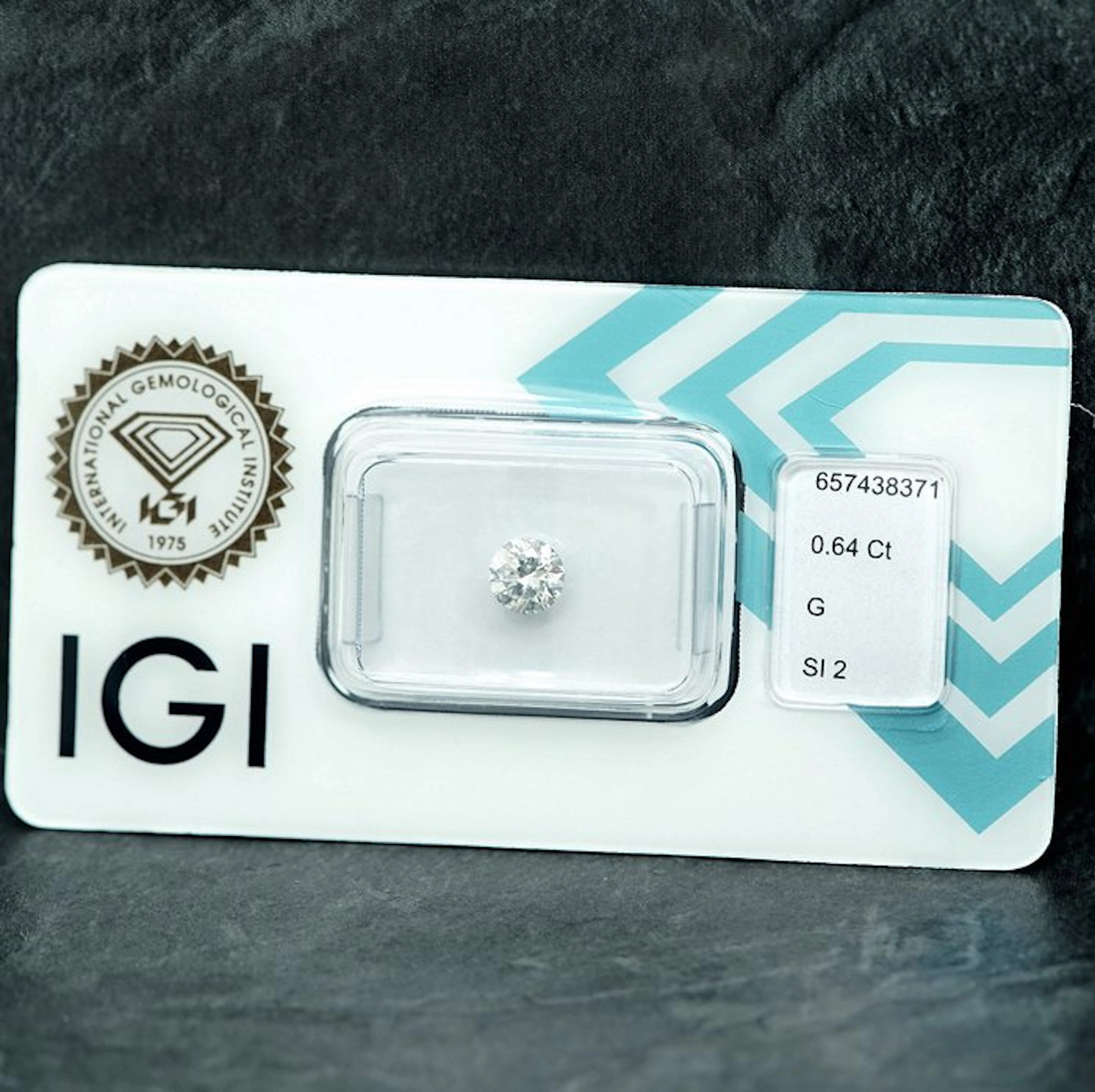 1 pcs Diamond (Natural) - 0.64 ct - Round - G - SI2...